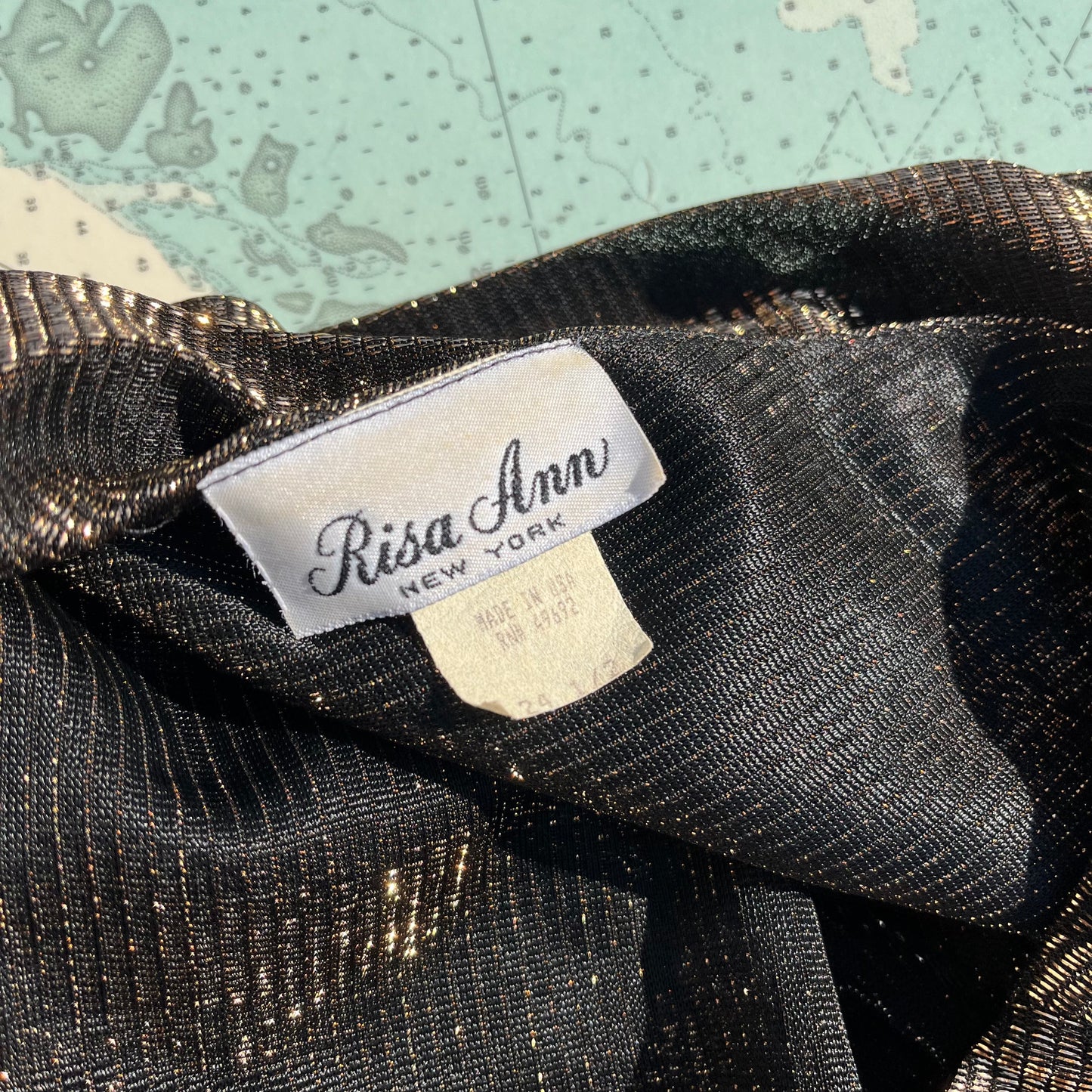 Vintage 80s Risa Anne Tiered Gold Glam Dress