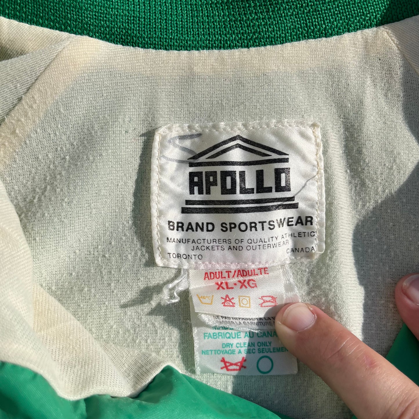 Vintage Apollo Green Bomber Jacket J.G. Refrigeration ‘Jim’