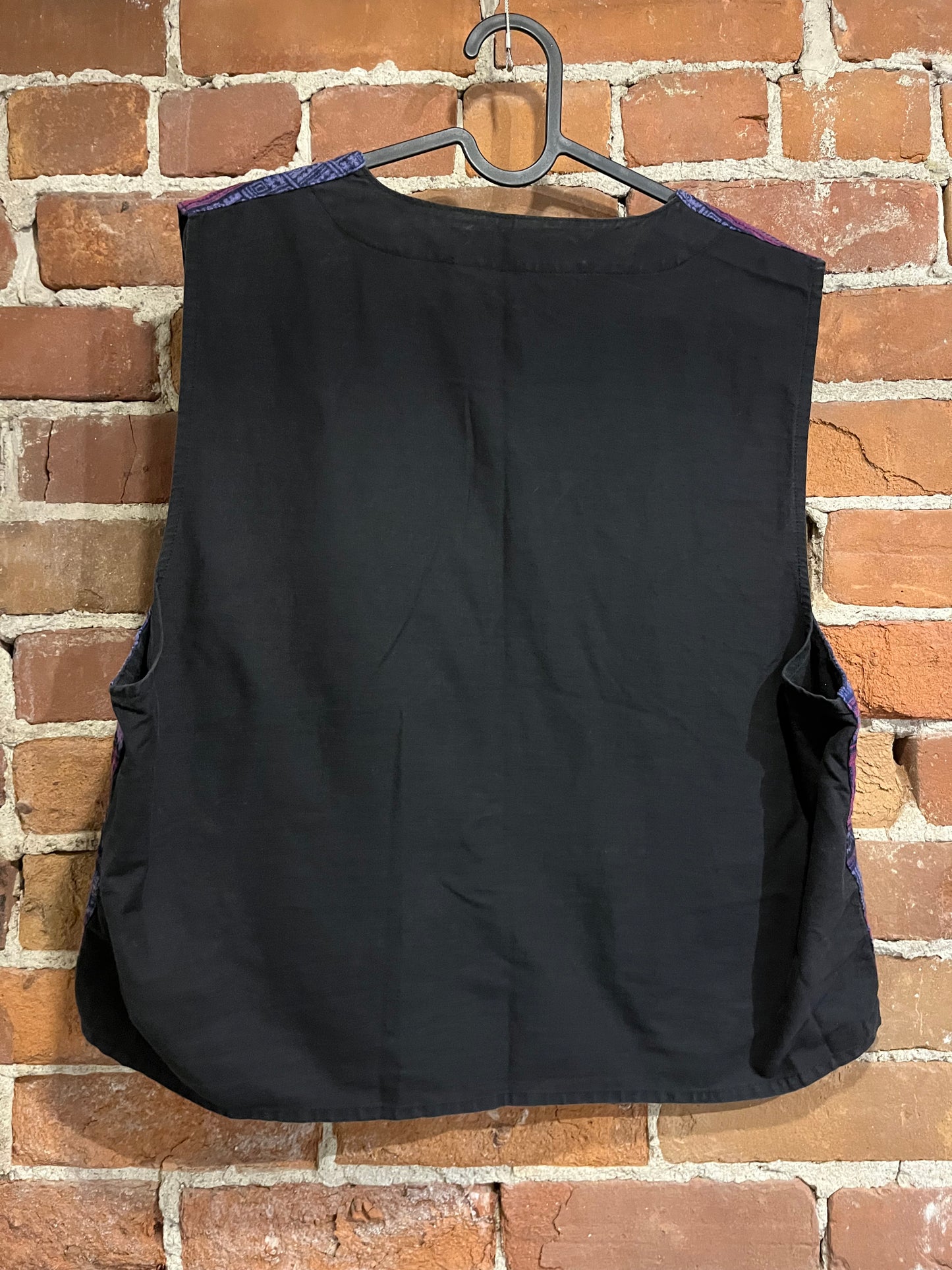 Vintage Wary Folk Art Fashions Purple Pattern Vest