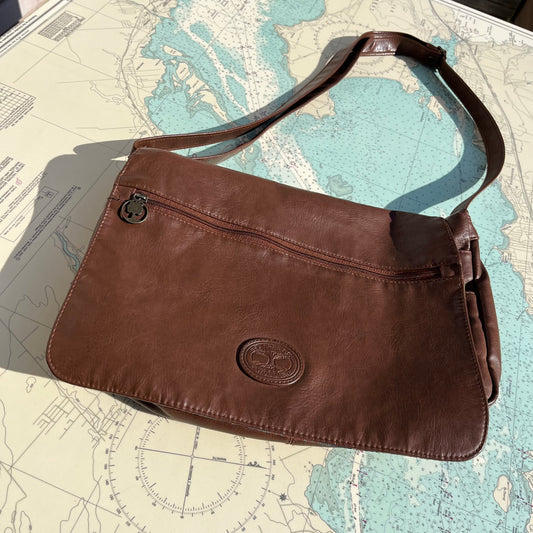 Cypress Woods Brown Leather Messenger Bag