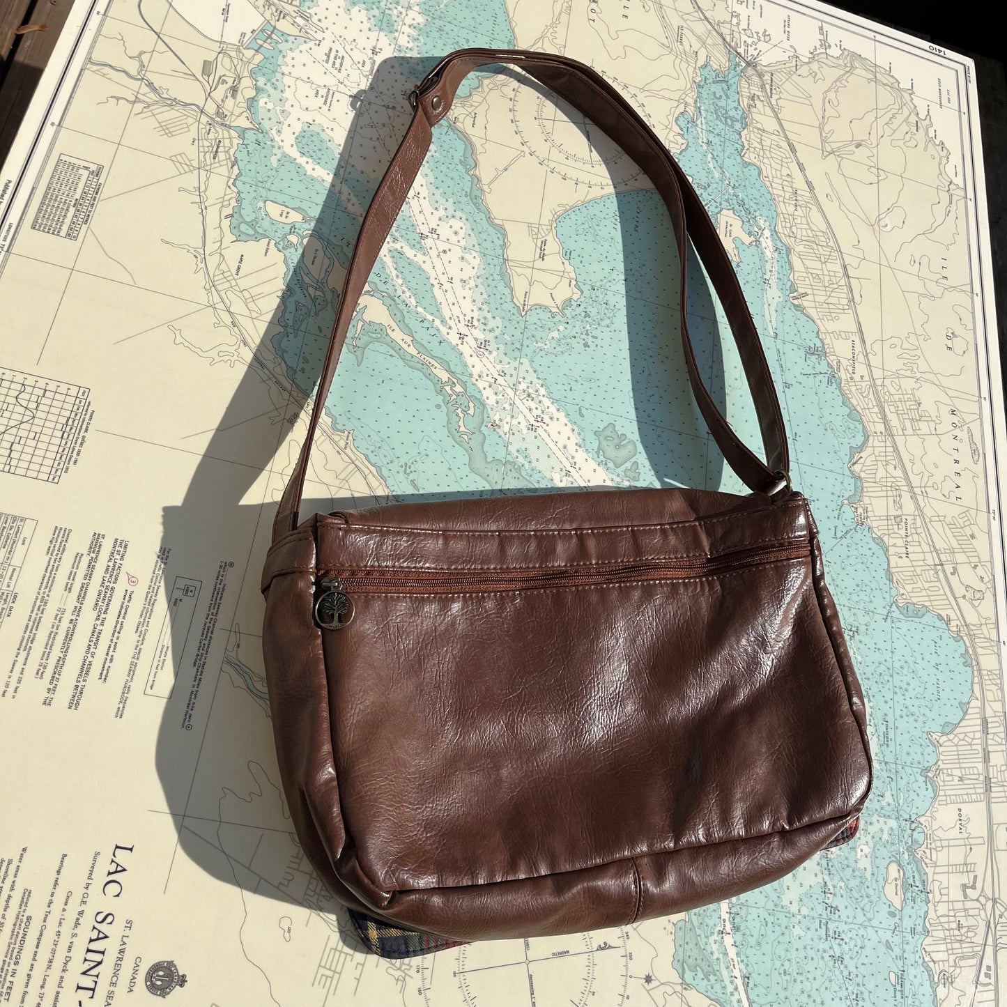 Cypress Woods Brown Leather Messenger Bag