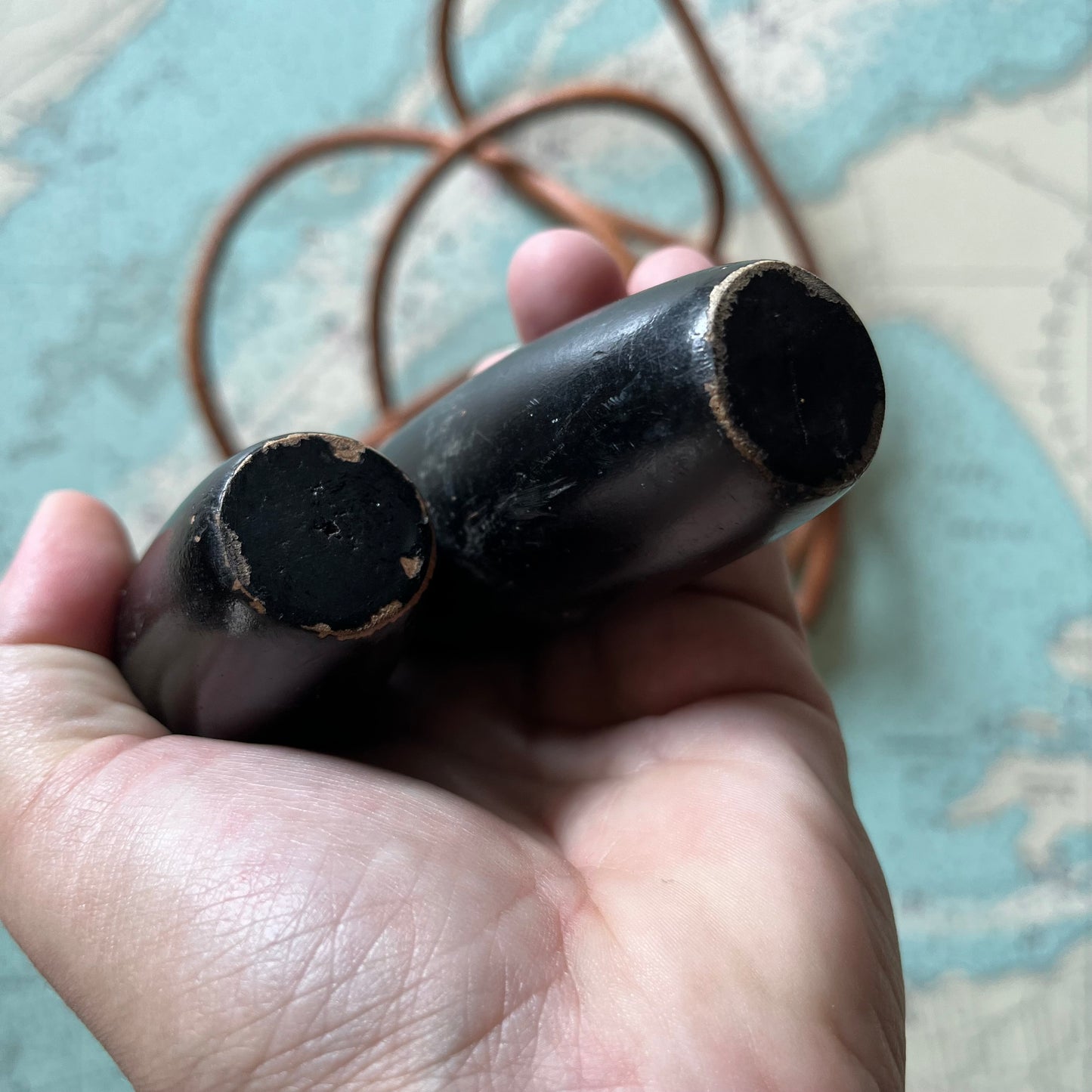 Vintage Weiider Leather Jump Rope with Wood Handles