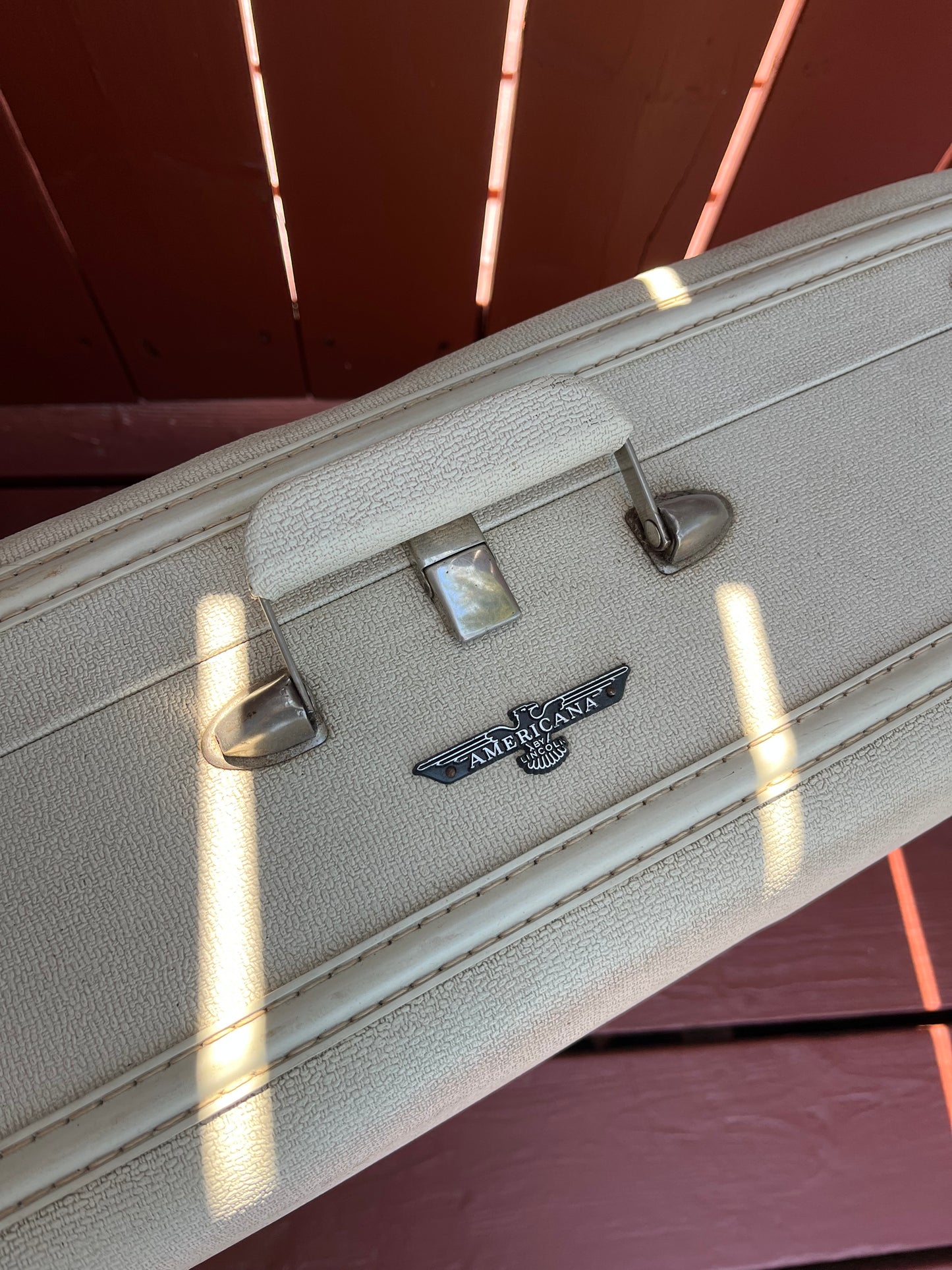 Vintage Cream Americana Suitcase