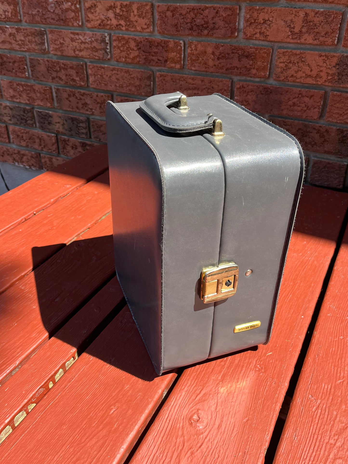 Vintage Stradellina Grey Hard Shell Suitcase / Portable Bar Case