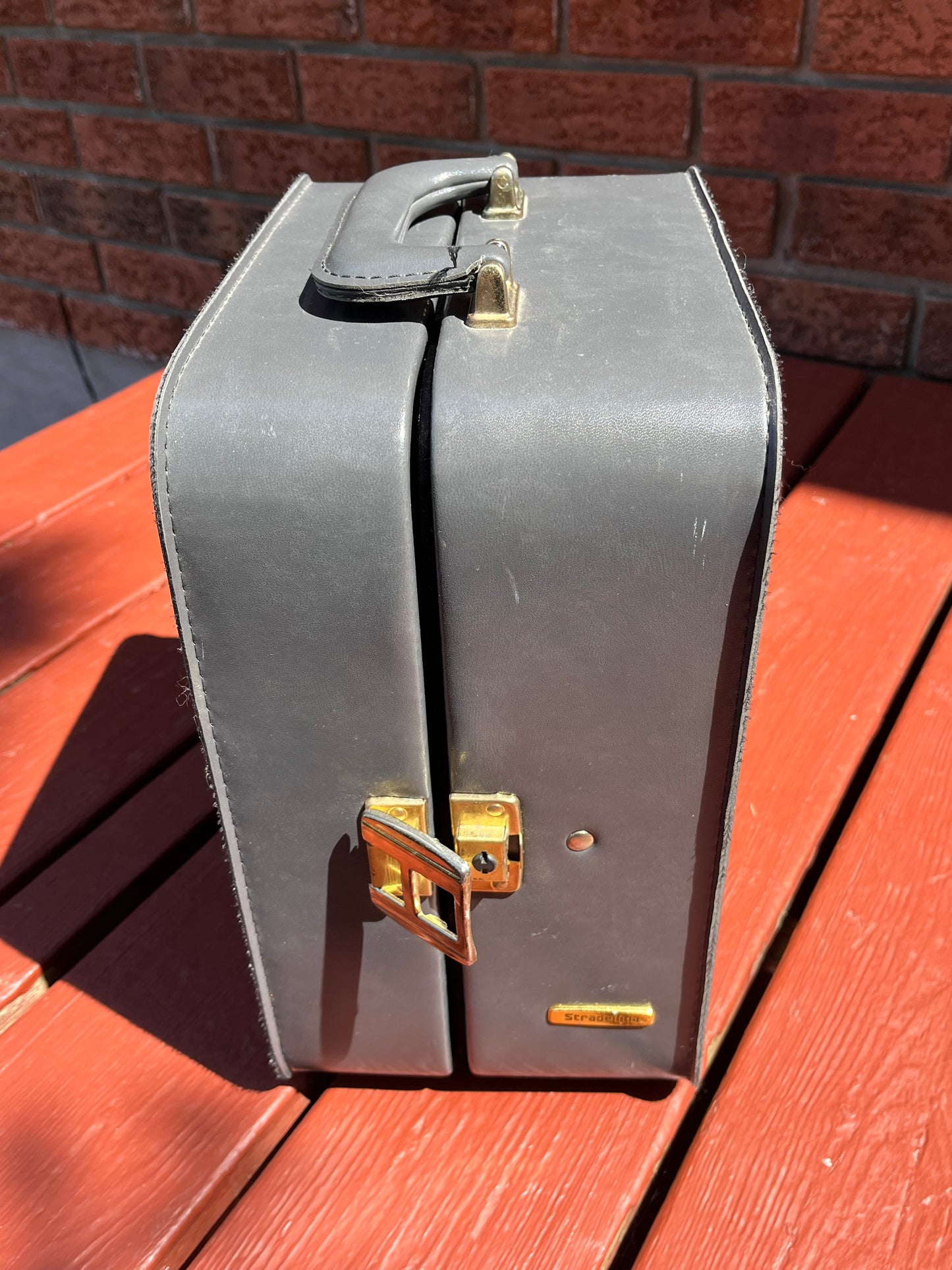 Vintage Stradellina Grey Hard Shell Suitcase / Portable Bar Case