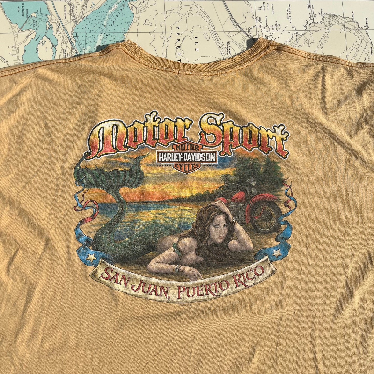 Vintage Harley Davidson San Juan Puerto Rico Distressed Tee Shirt