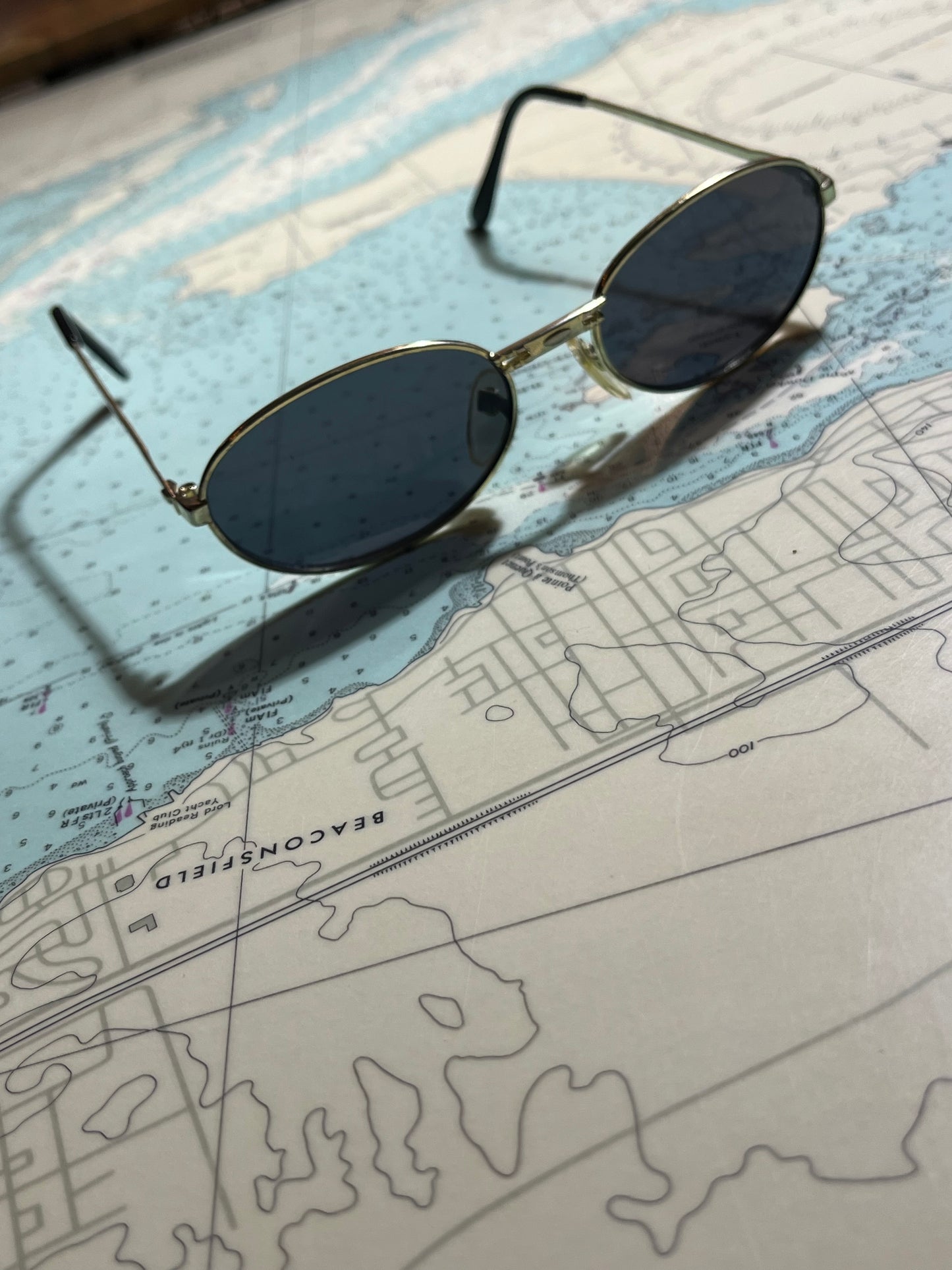 Vintage Skinny Oval Wire Frame Sunglasses