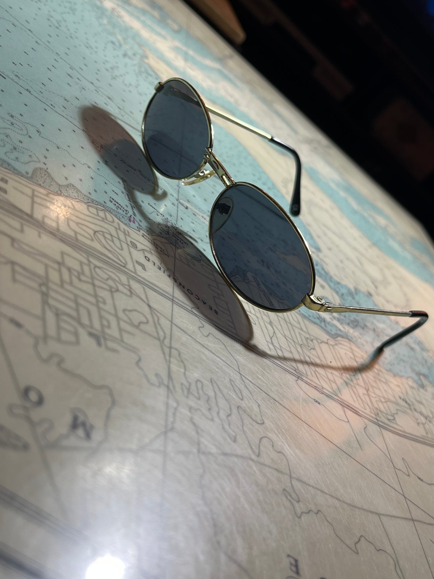 Vintage Skinny Oval Wire Frame Sunglasses
