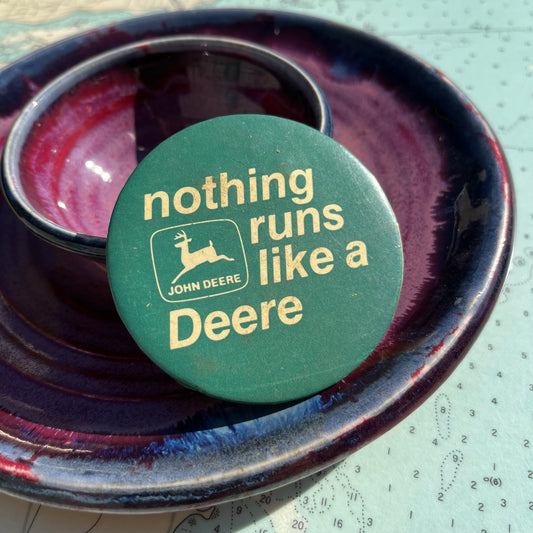 Vintage Nothing Runs Like a Deers John Deere Promo Button