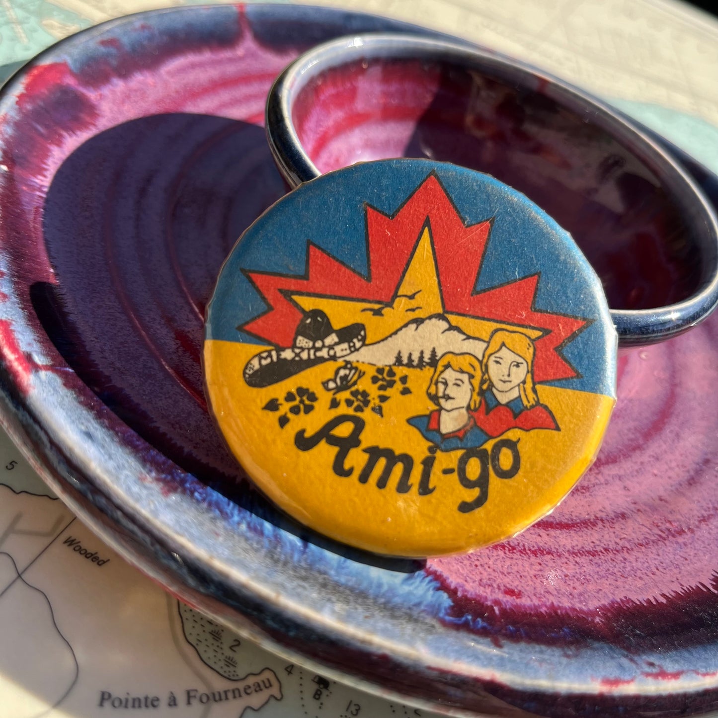 Vintage 70s Ami-Go Mexico Button / Badge / Pin