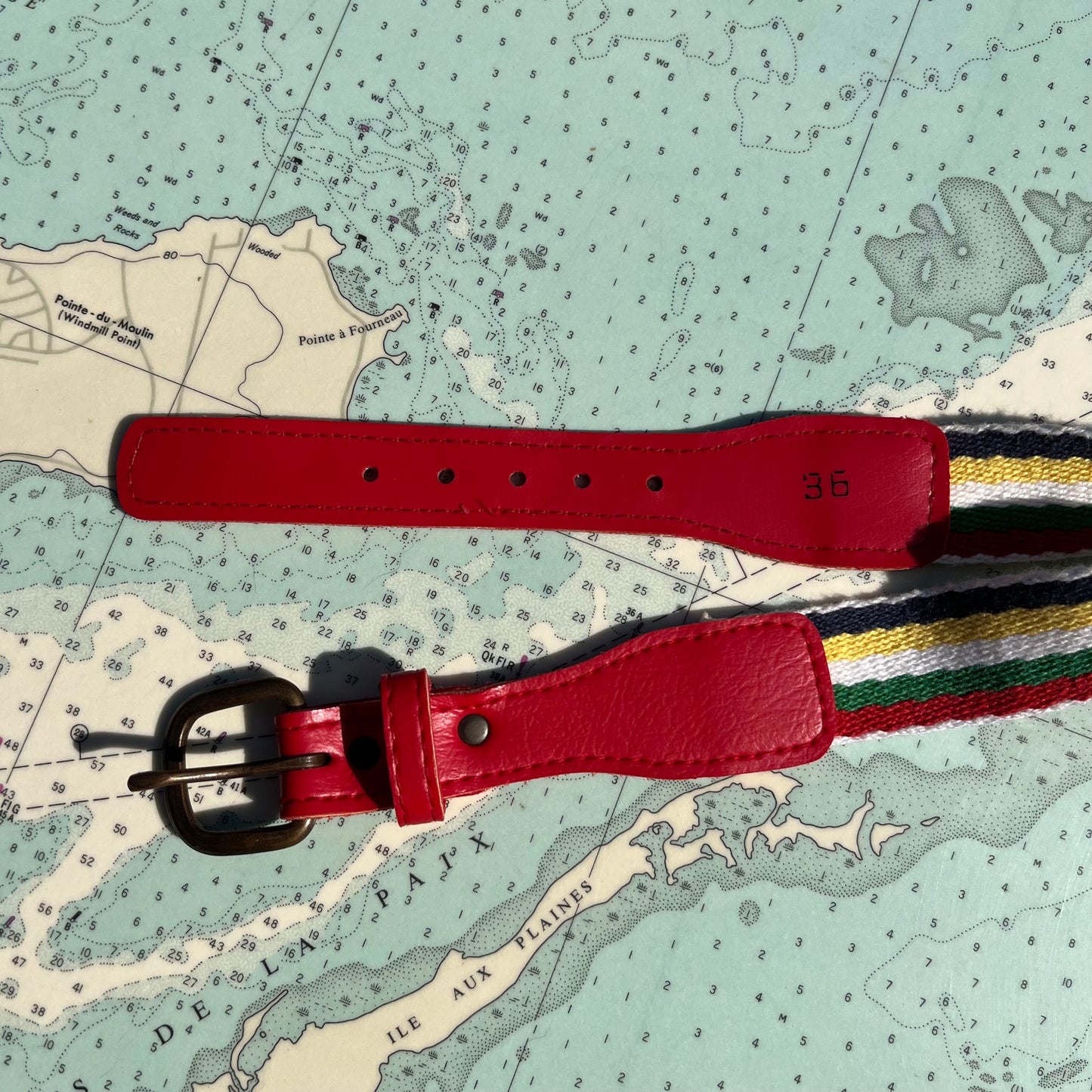 Vintage 80s Multi-Coloured Striped Belt