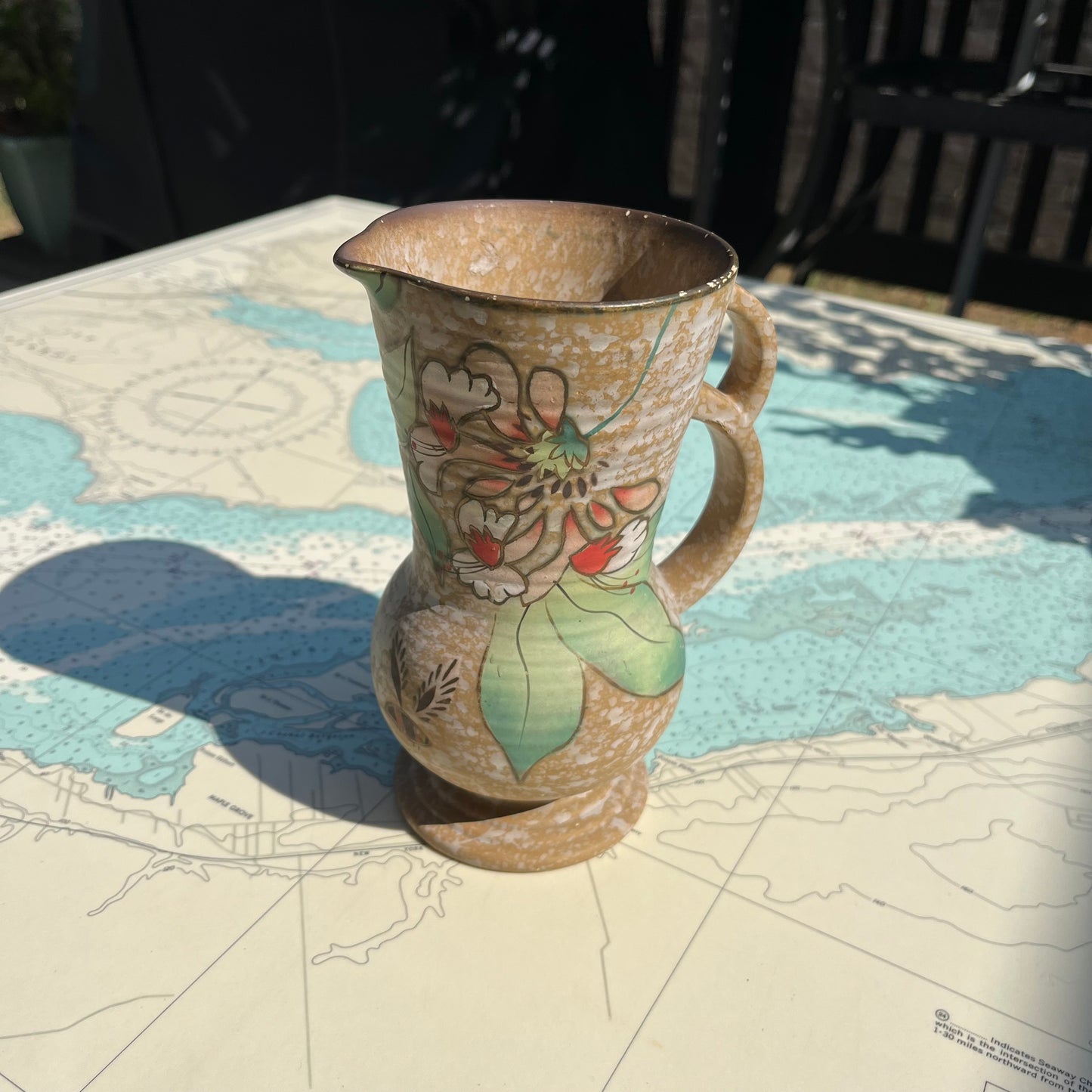 Vintage Floral Ceramic Pitcher Made in England