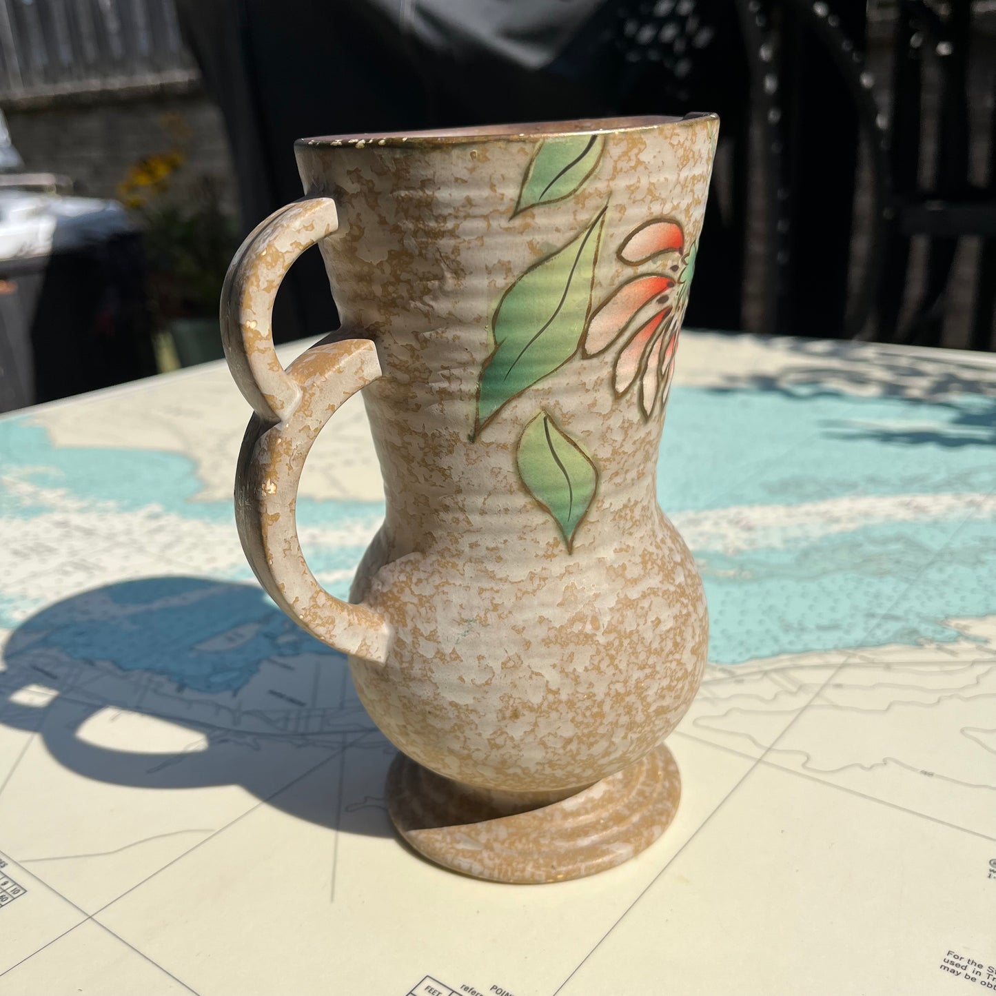 Vintage Floral Ceramic Pitcher Made in England