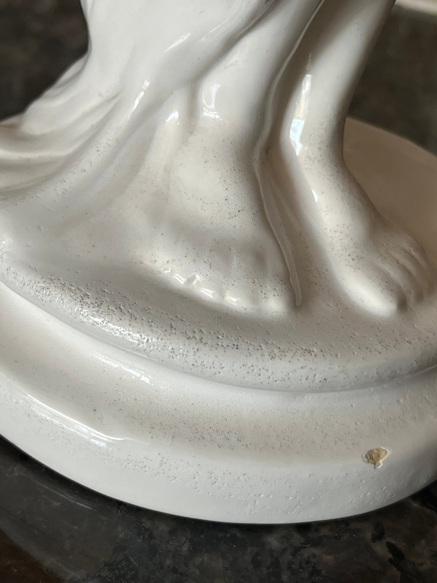 Vintage White Ceramic Goddess Water Bearer Statuette