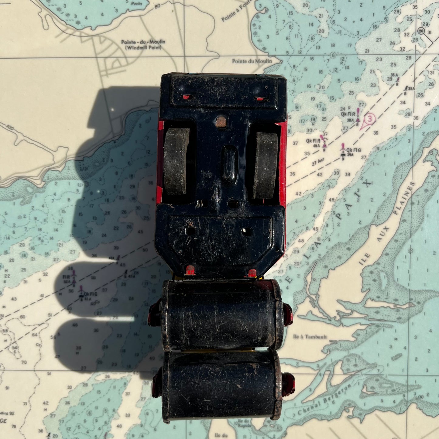 Vintage 50s Linemar Tin Street Roller Friction Car