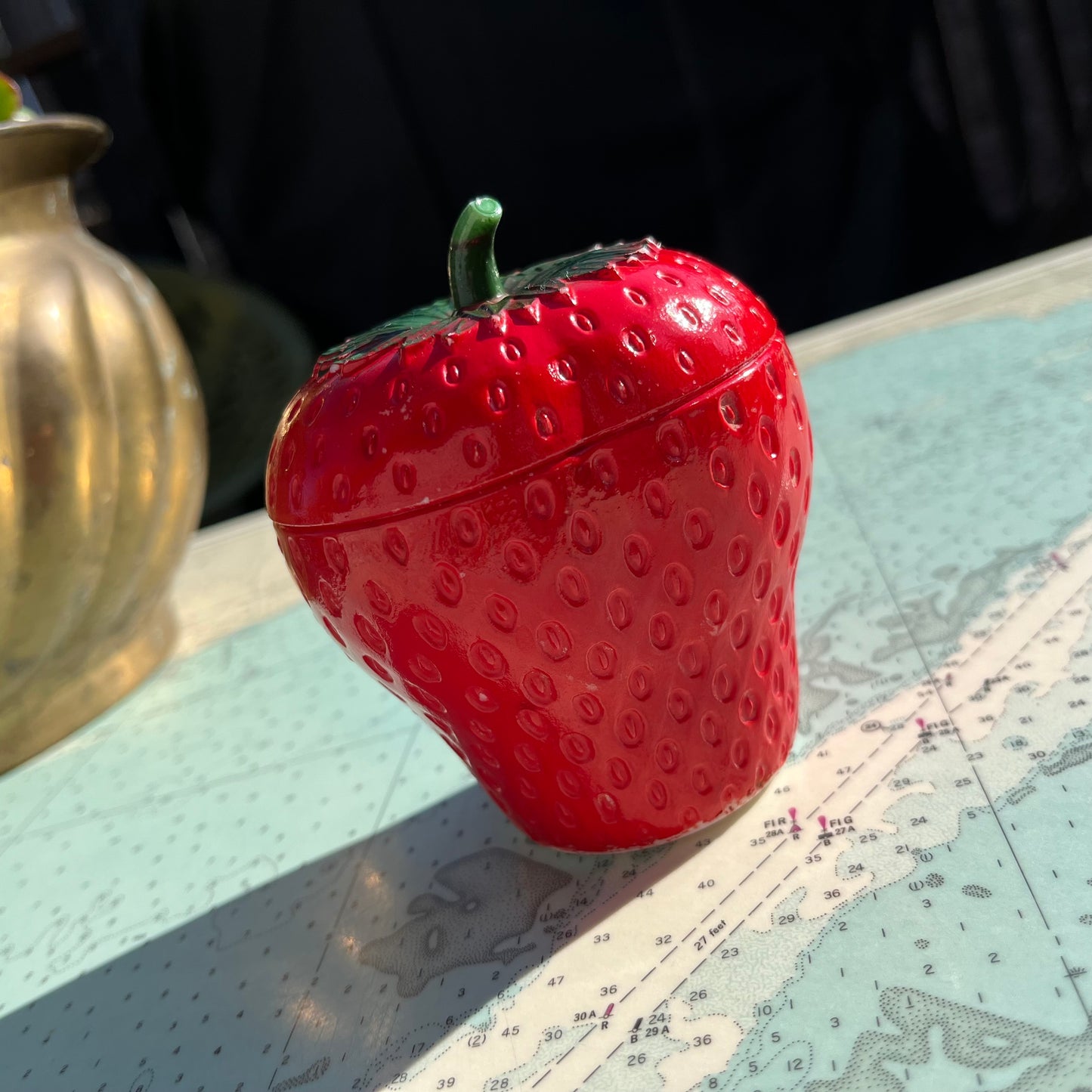 Vintage Hazel Atlas Strawberry Jelly Milk Glass Jar