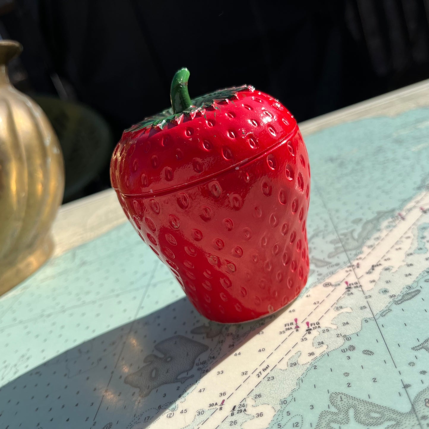 Vintage Hazel Atlas Strawberry Jelly Milk Glass Jar