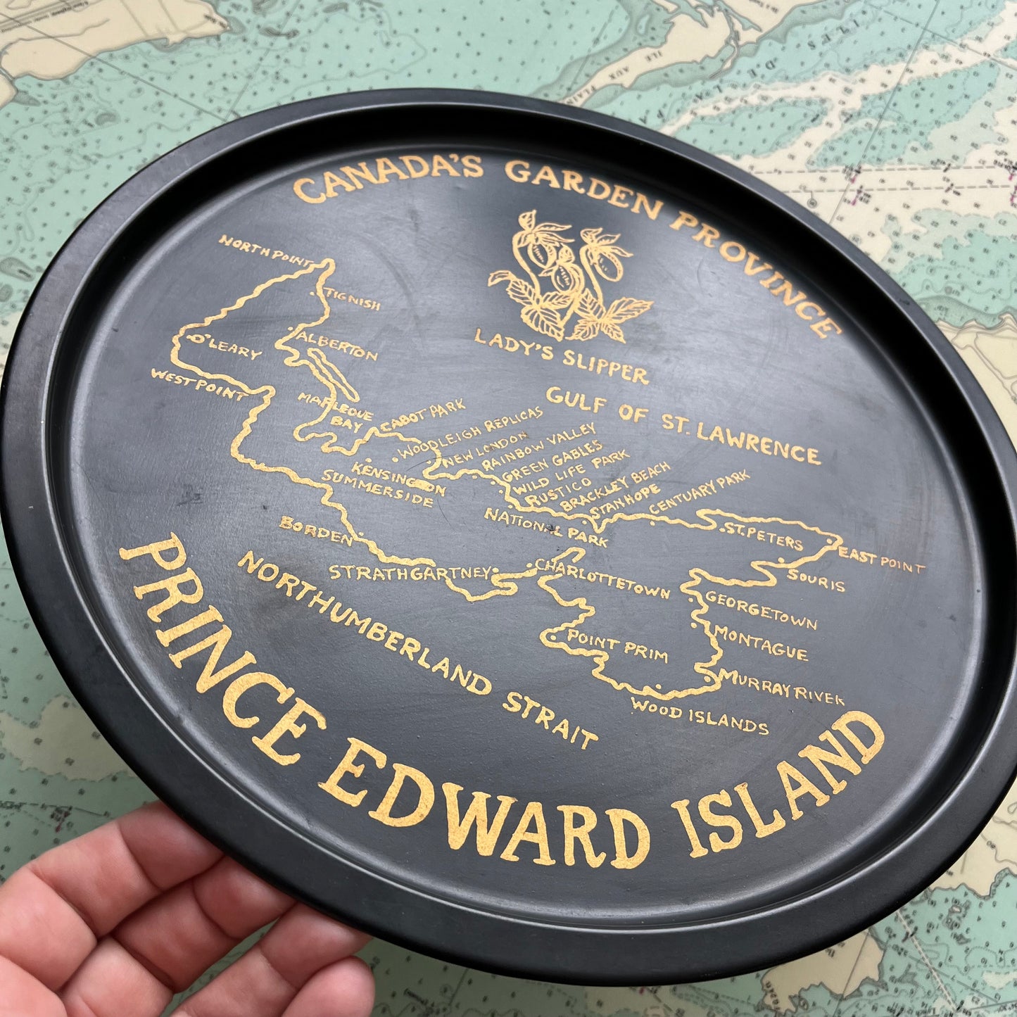 Vintage Prince Edward Island Souvenir Map Tray