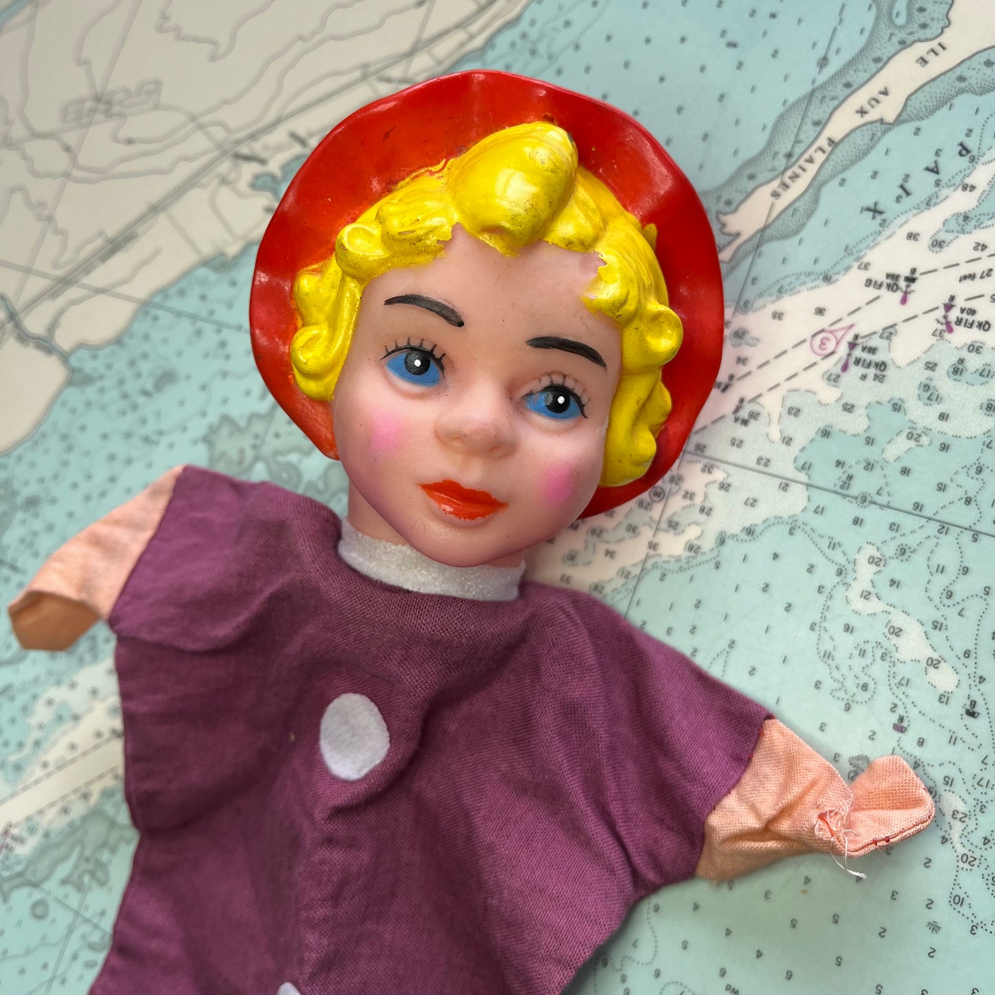 Vintage Red Riding Hood Rubber Head Puppet