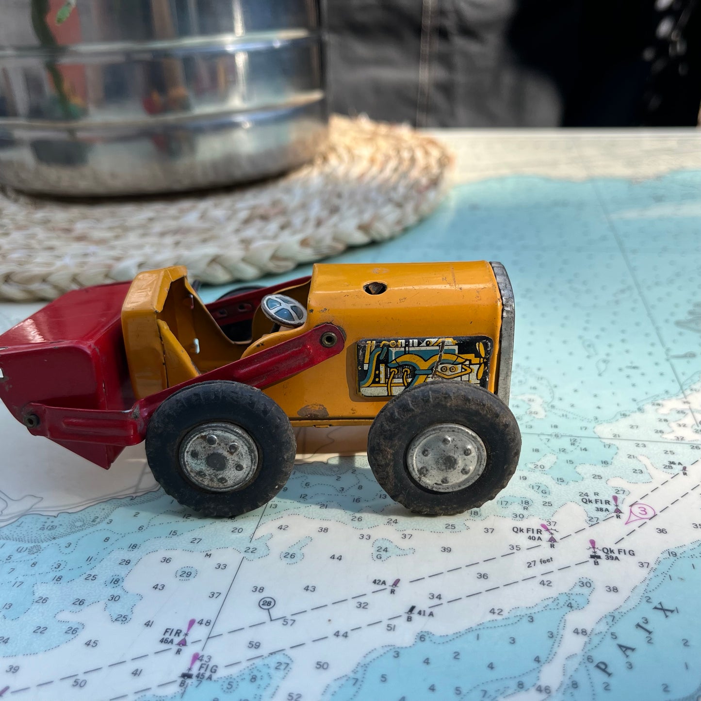 Vintage Linemar Hi-Lift Loader Tin Car / Vehicle Made in Japan