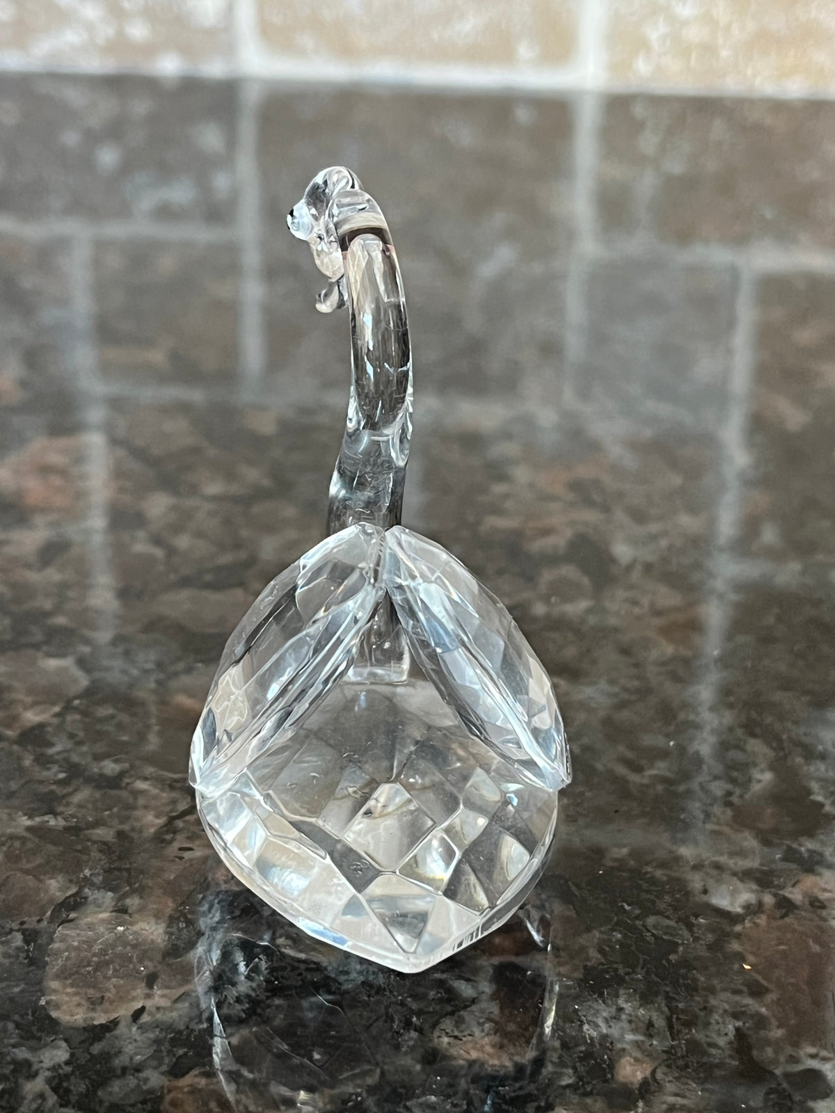 Vintage Optical Crystal Prism Lake Swan Figurine