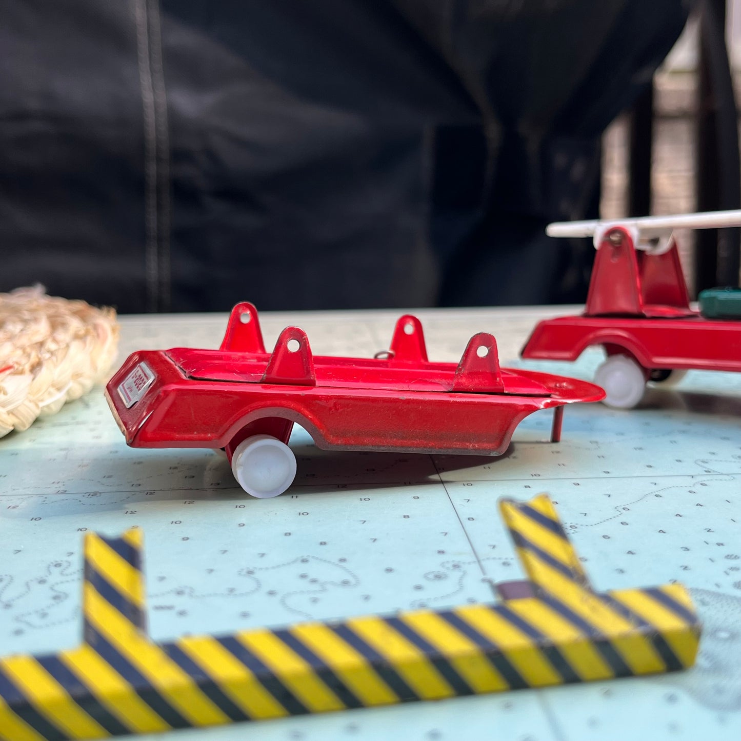 Vintage Red Fire & Rescue Tin Friction Truck Made in Japan +