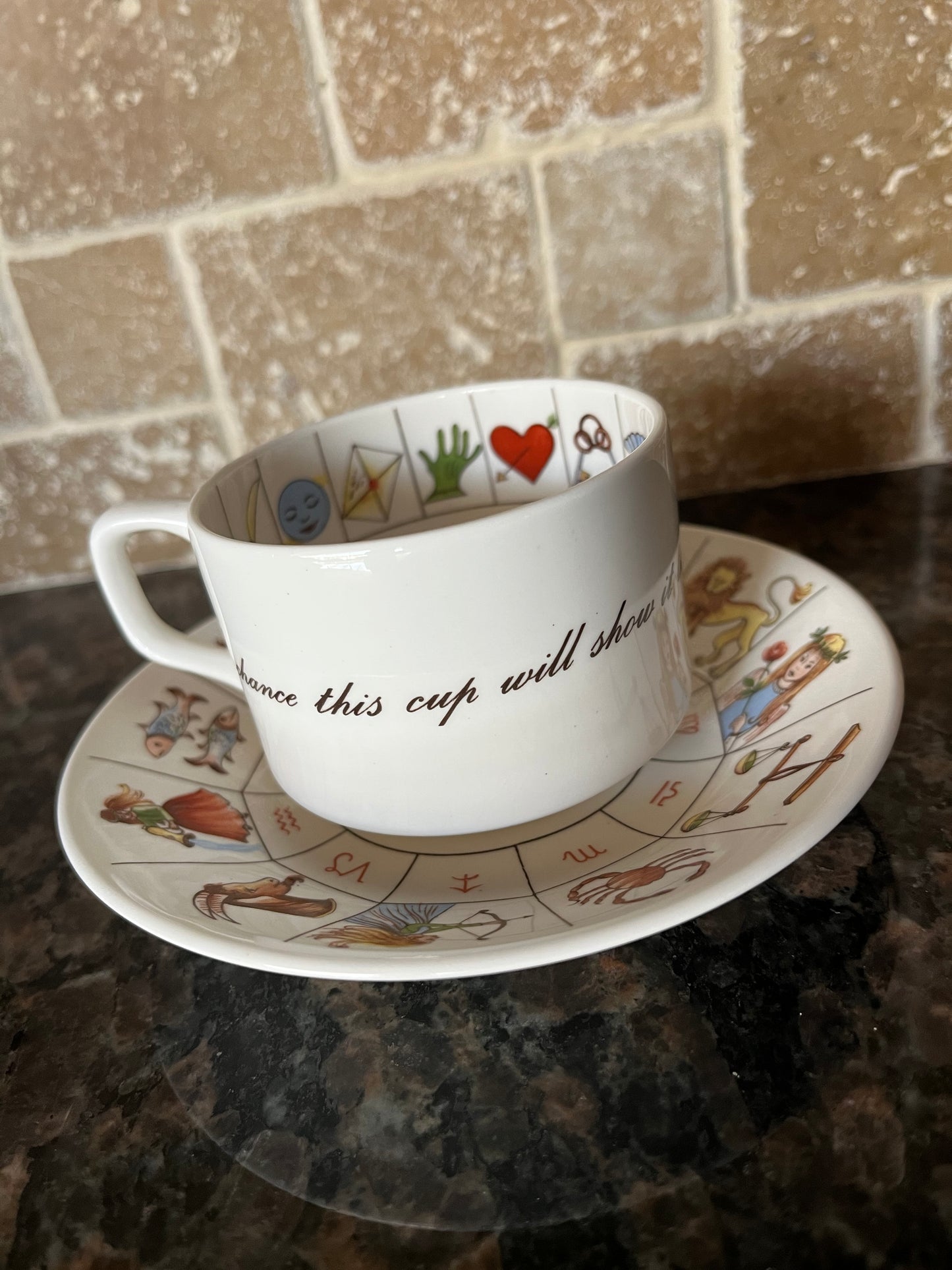 Vintage Royal Kendal Fortune Tellers Tea Cup and Saucer
