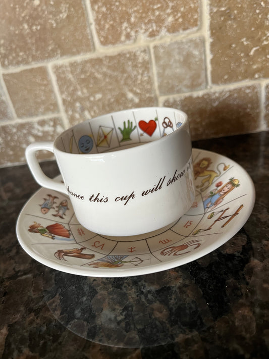 Vintage Royal Kendal Fortune Tellers Tea Cup and Saucer
