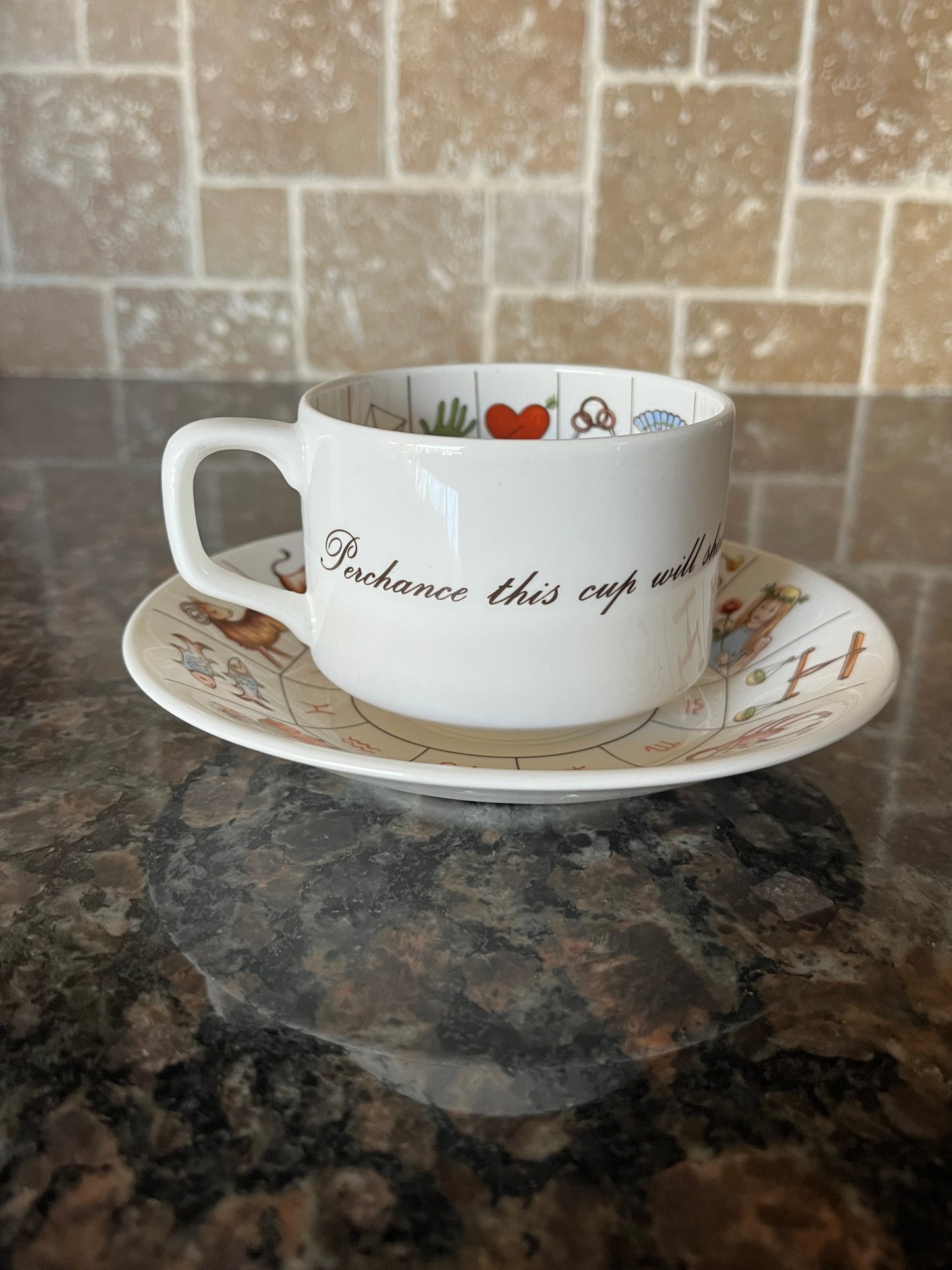 Vintage Royal Kendal Fortune Tellers Tea Cup and Saucer