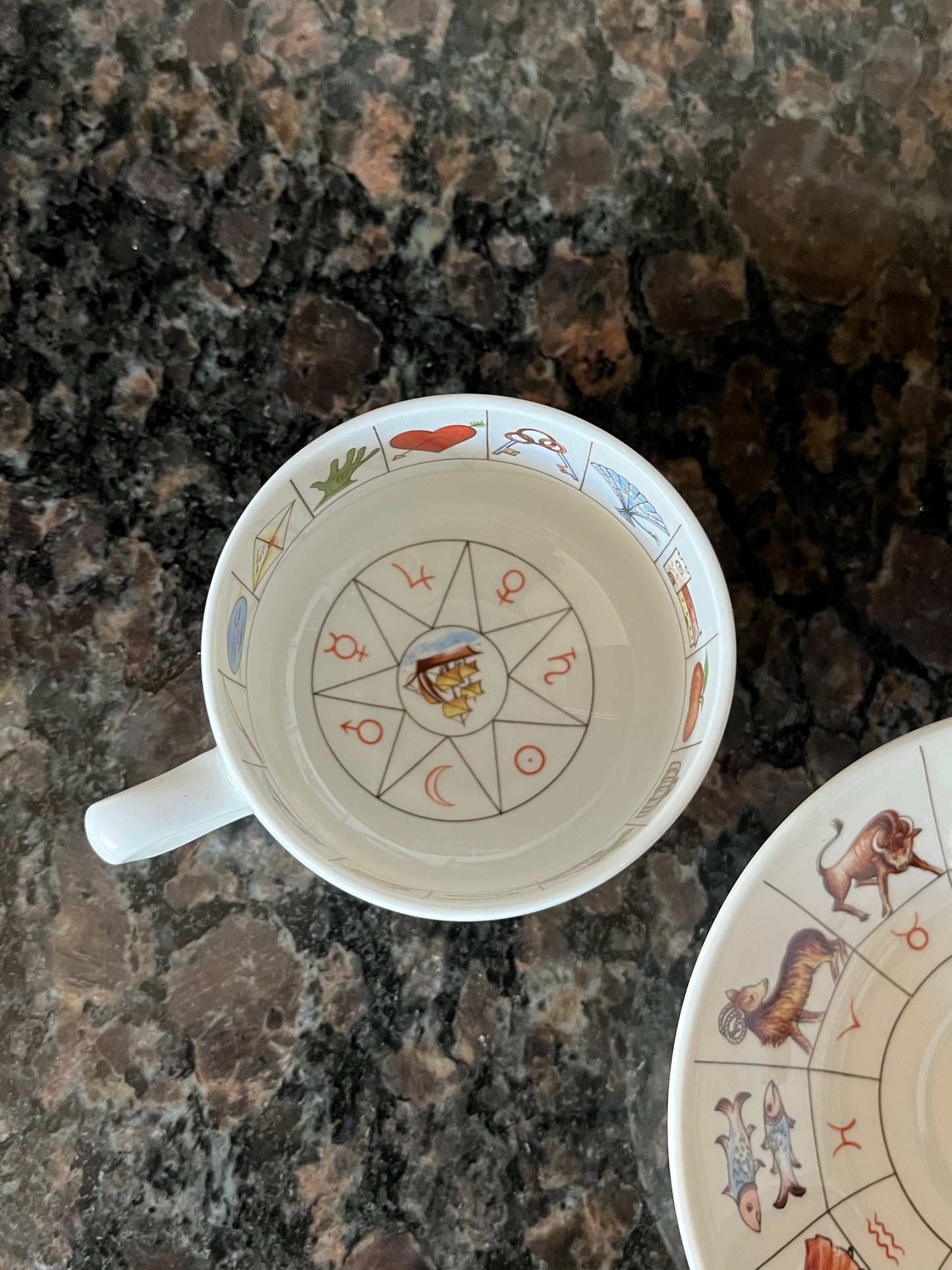 Vintage Royal Kendal Fortune Tellers Tea Cup and Saucer