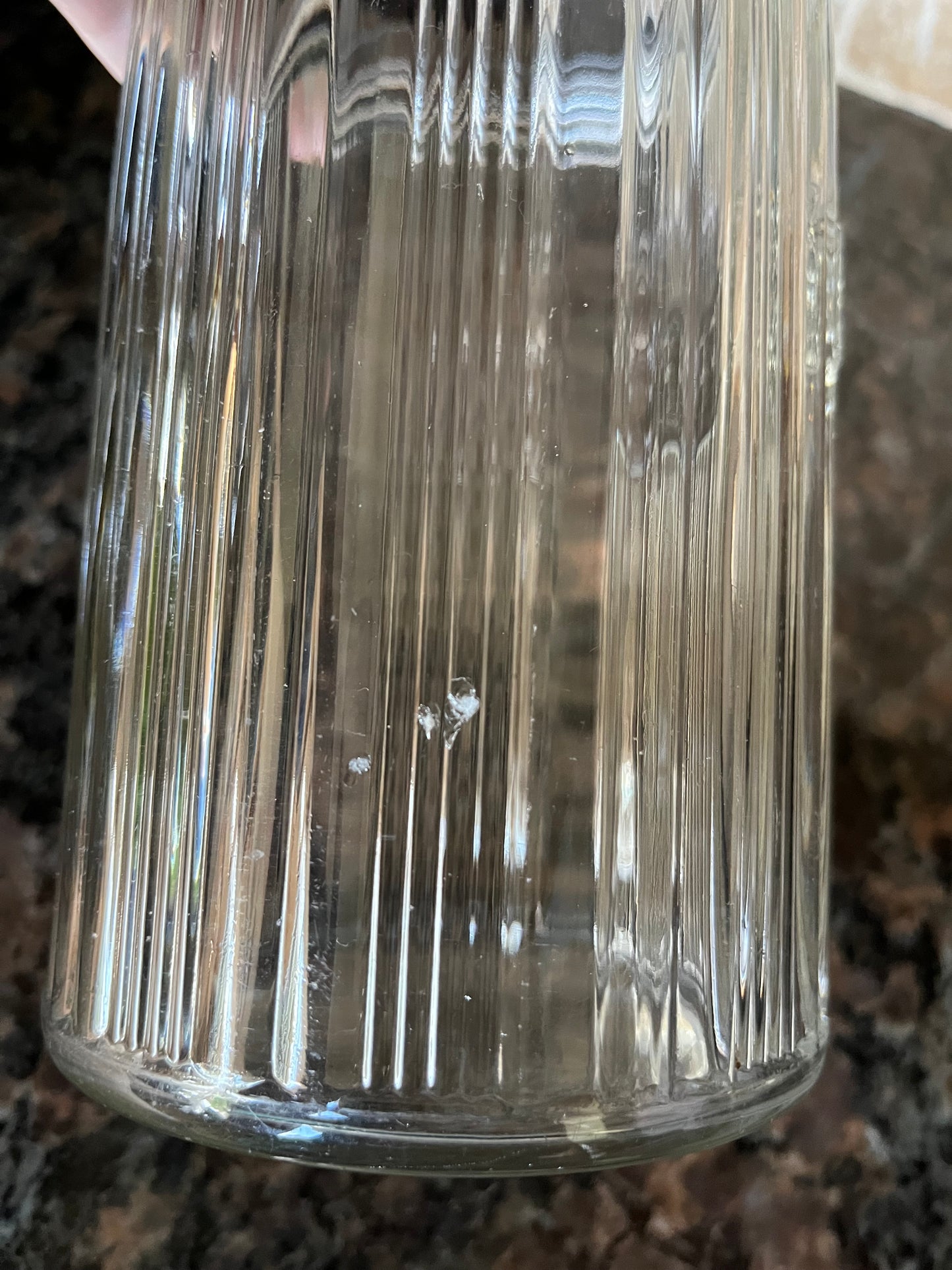 Vintage Art Deco Glass Embossed Coffee Jar with Aluminum Lid and Partner