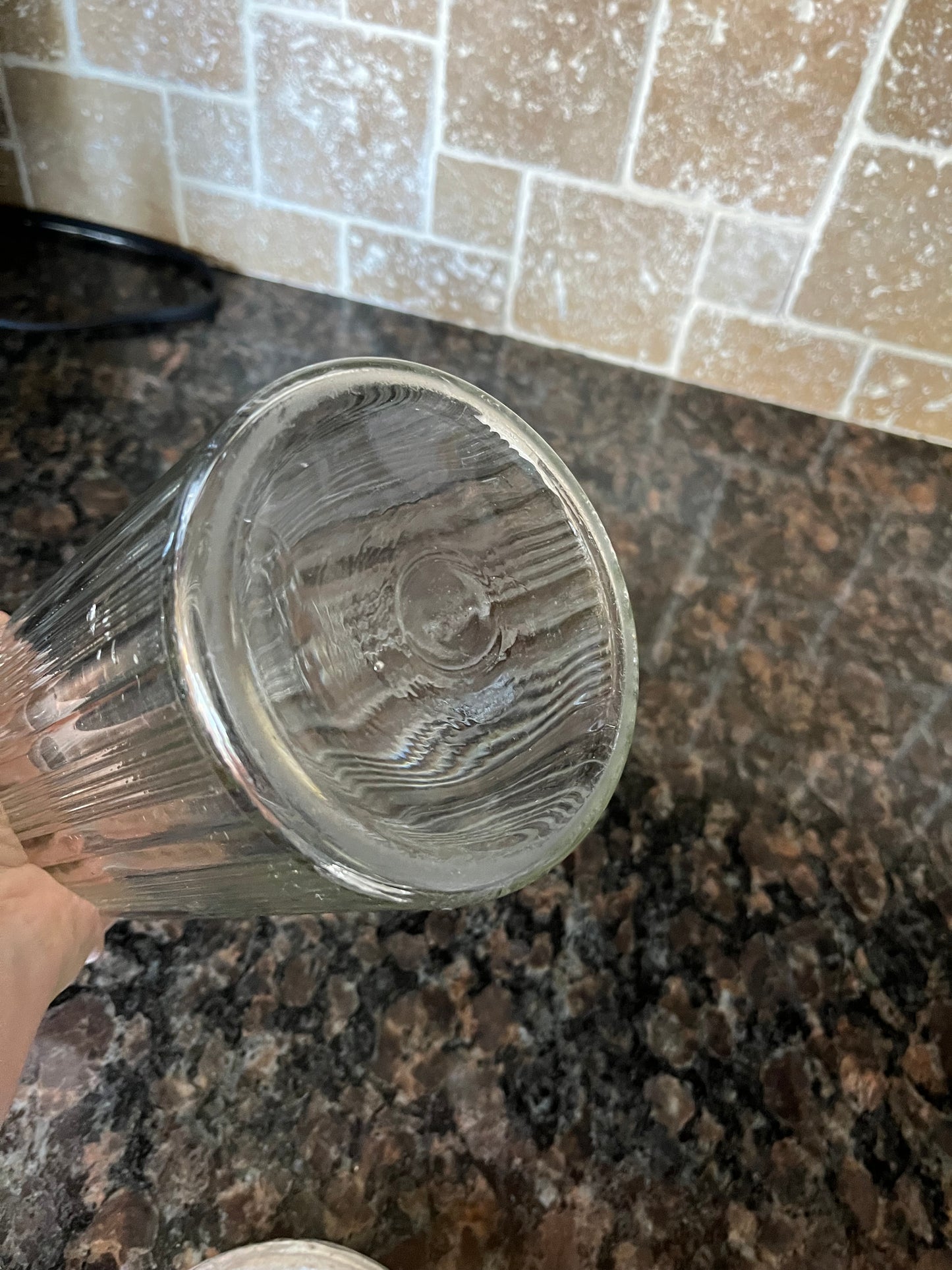 Vintage Art Deco Glass Embossed Coffee Jar with Aluminum Lid and Partner