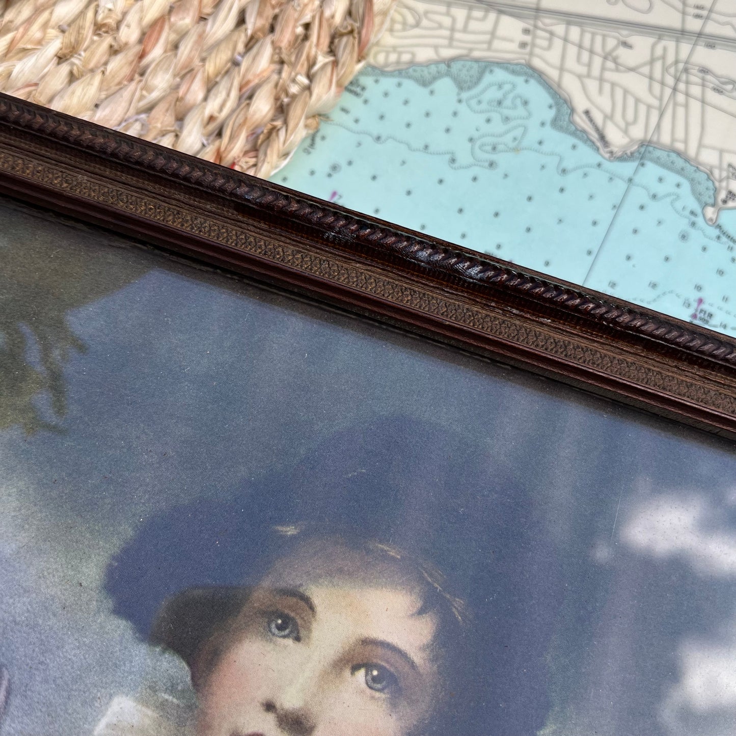 Vintage Boy with Bunny Raeburn Framed Print