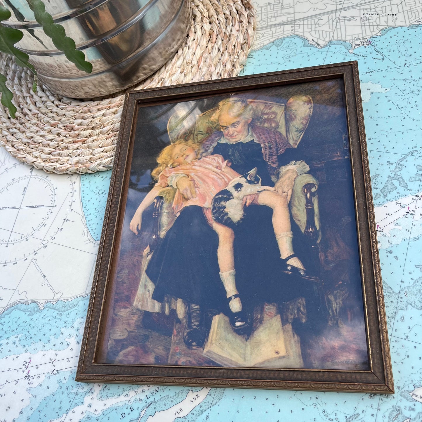 Vintage Grandma's Girl Normal Rockwell Framed Print