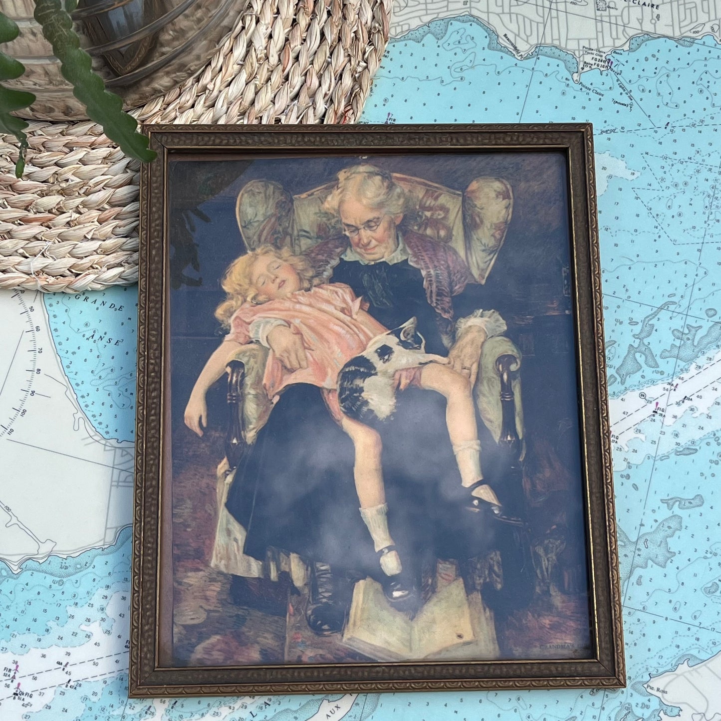 Vintage Grandma's Girl Normal Rockwell Framed Print