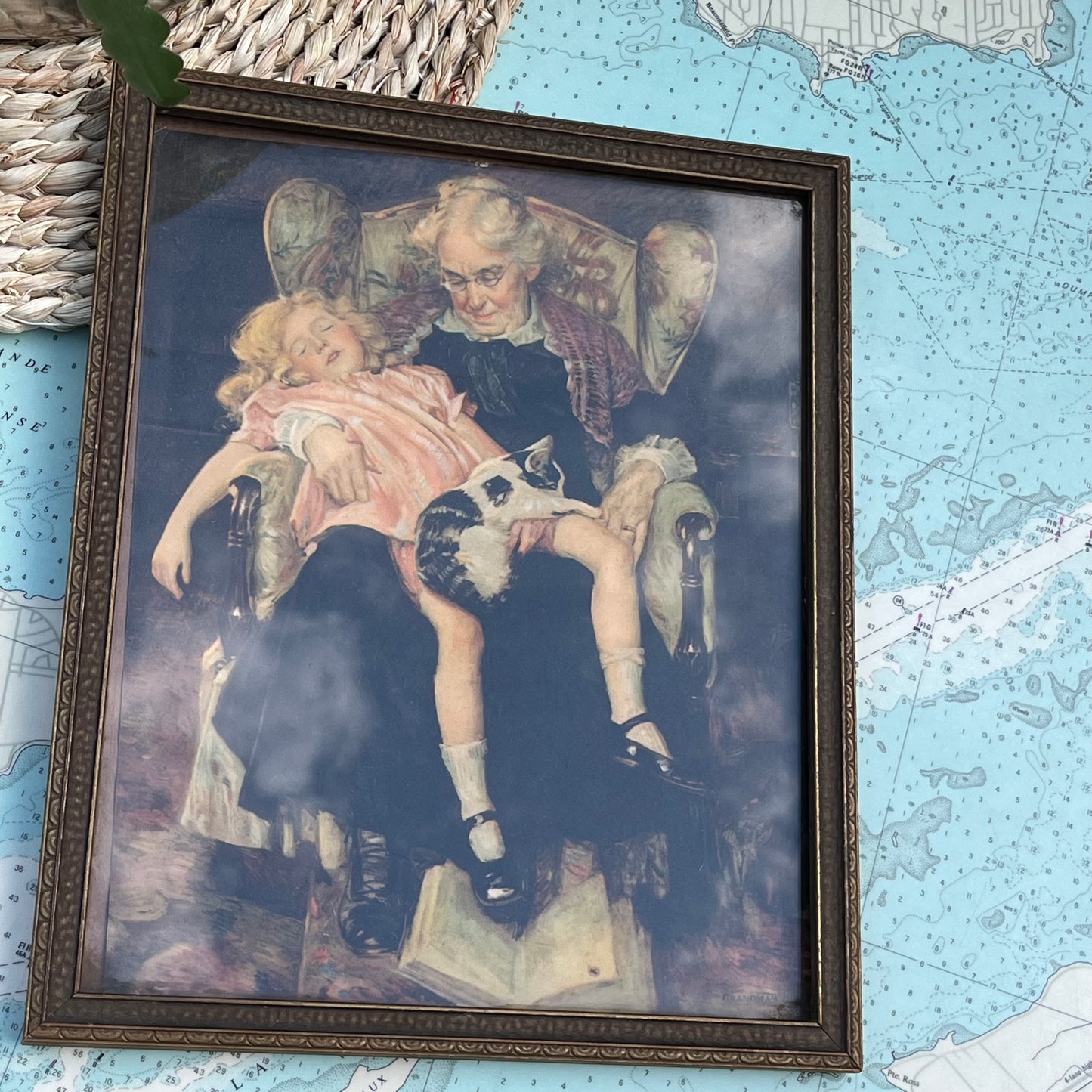 Vintage Grandma's Girl Normal Rockwell Framed Print
