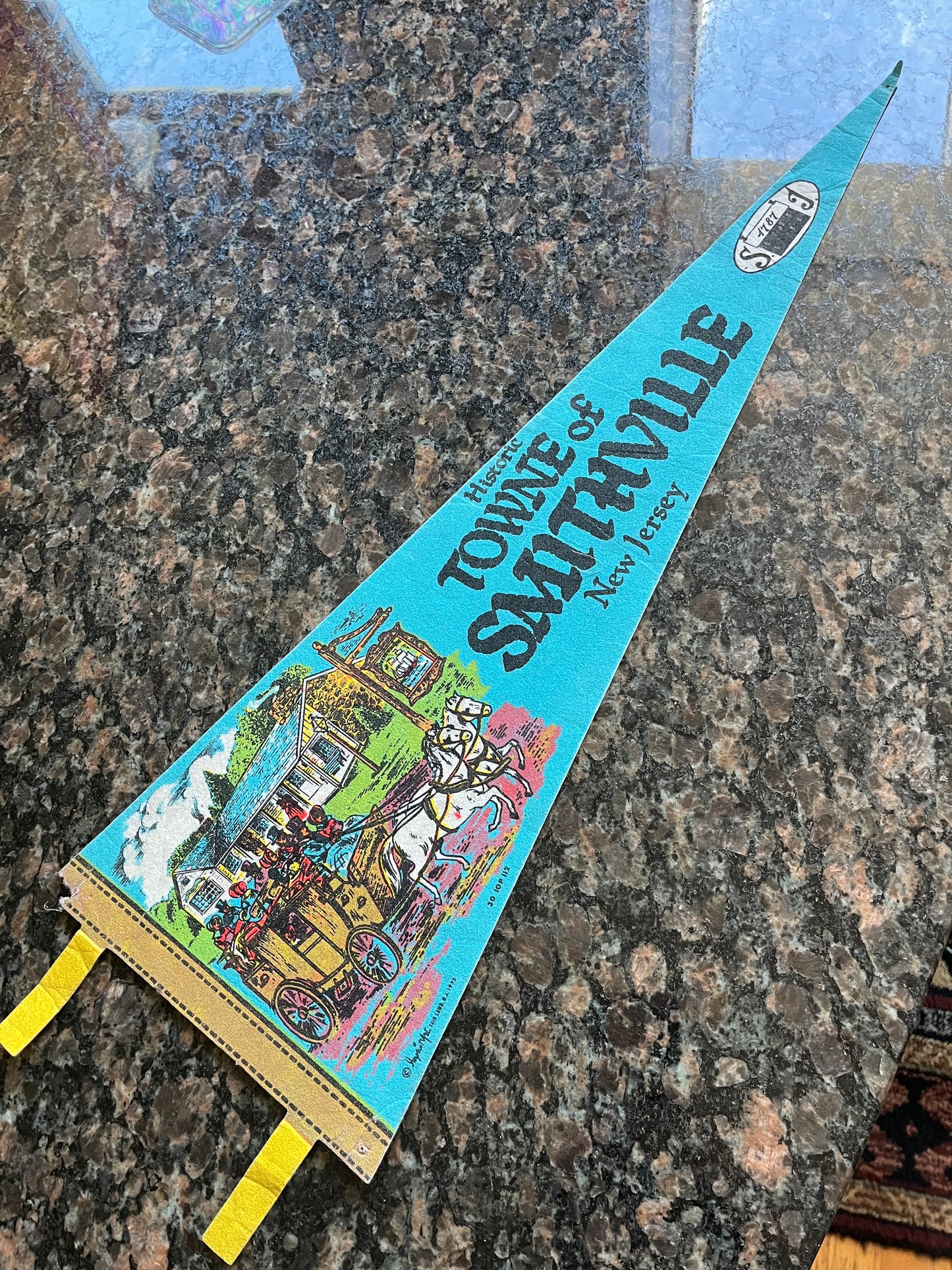 Vintage Town of Smithville New Jersey Felt Pennant