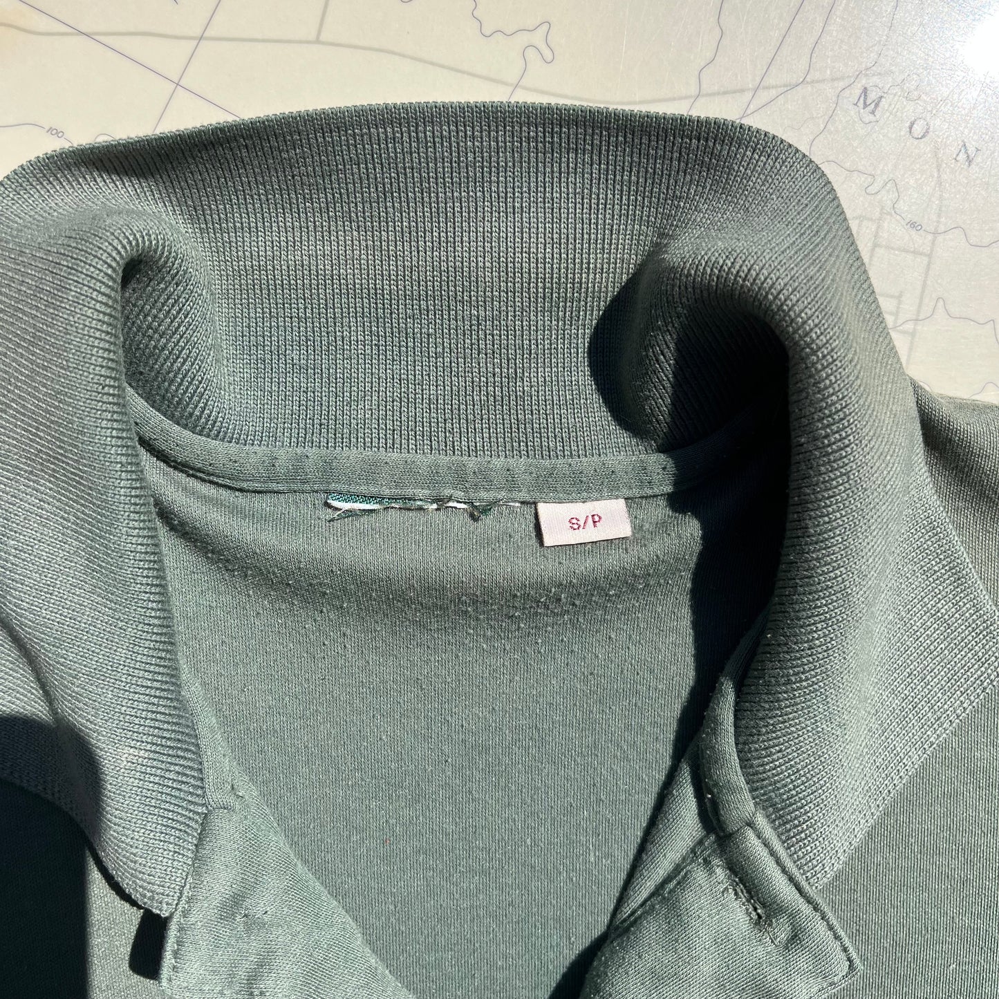 Vintage Sage Green Fox Collared Golf Tee Shirt