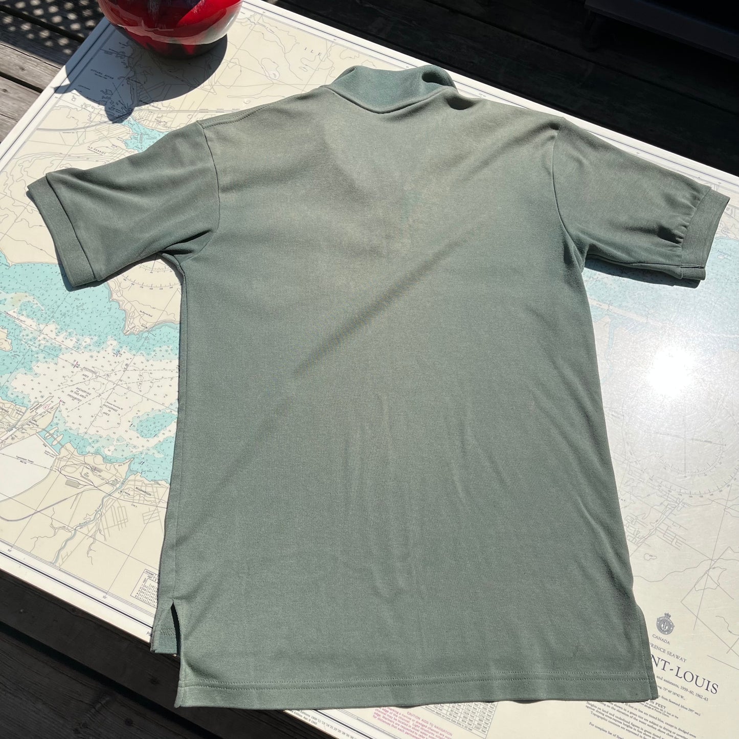 Vintage Sage Green Fox Collared Golf Tee Shirt