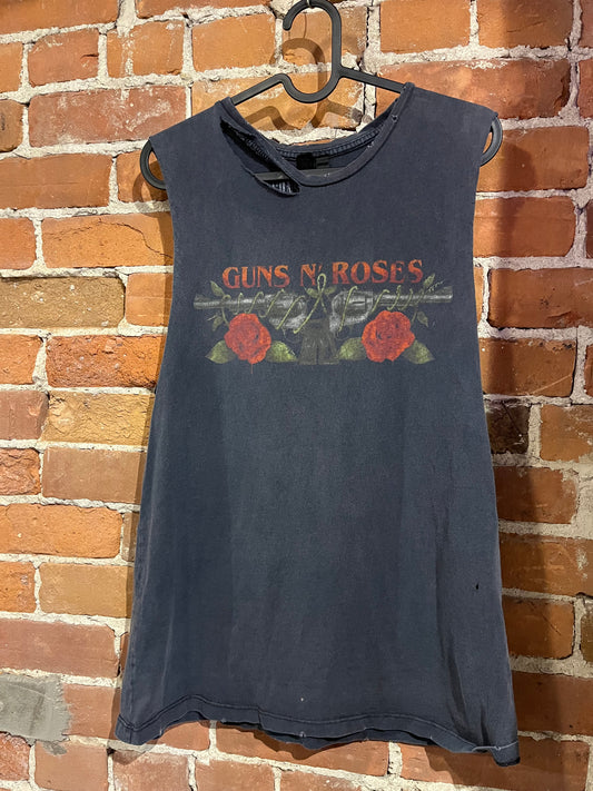 Vintage Distressed Guns N' Roses Sleeveless Graphic Tee Shirt