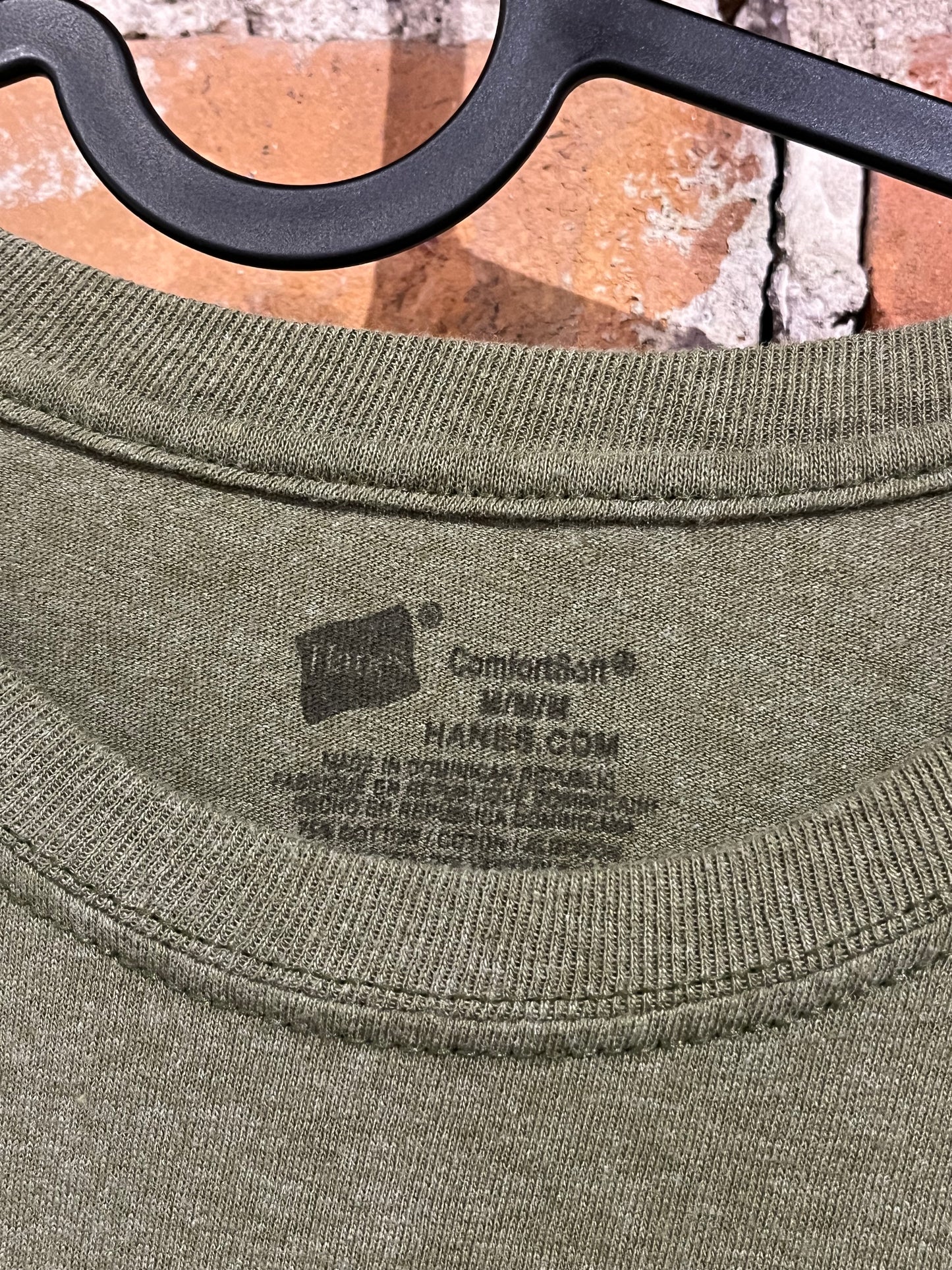 Vintage Hanes Army Green Tee Shirt with Pocket