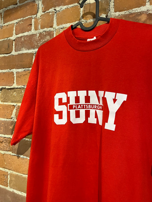 Vintage 90s SUNY Plattsburgh New York Graphic Single Stitch Tee Shirt