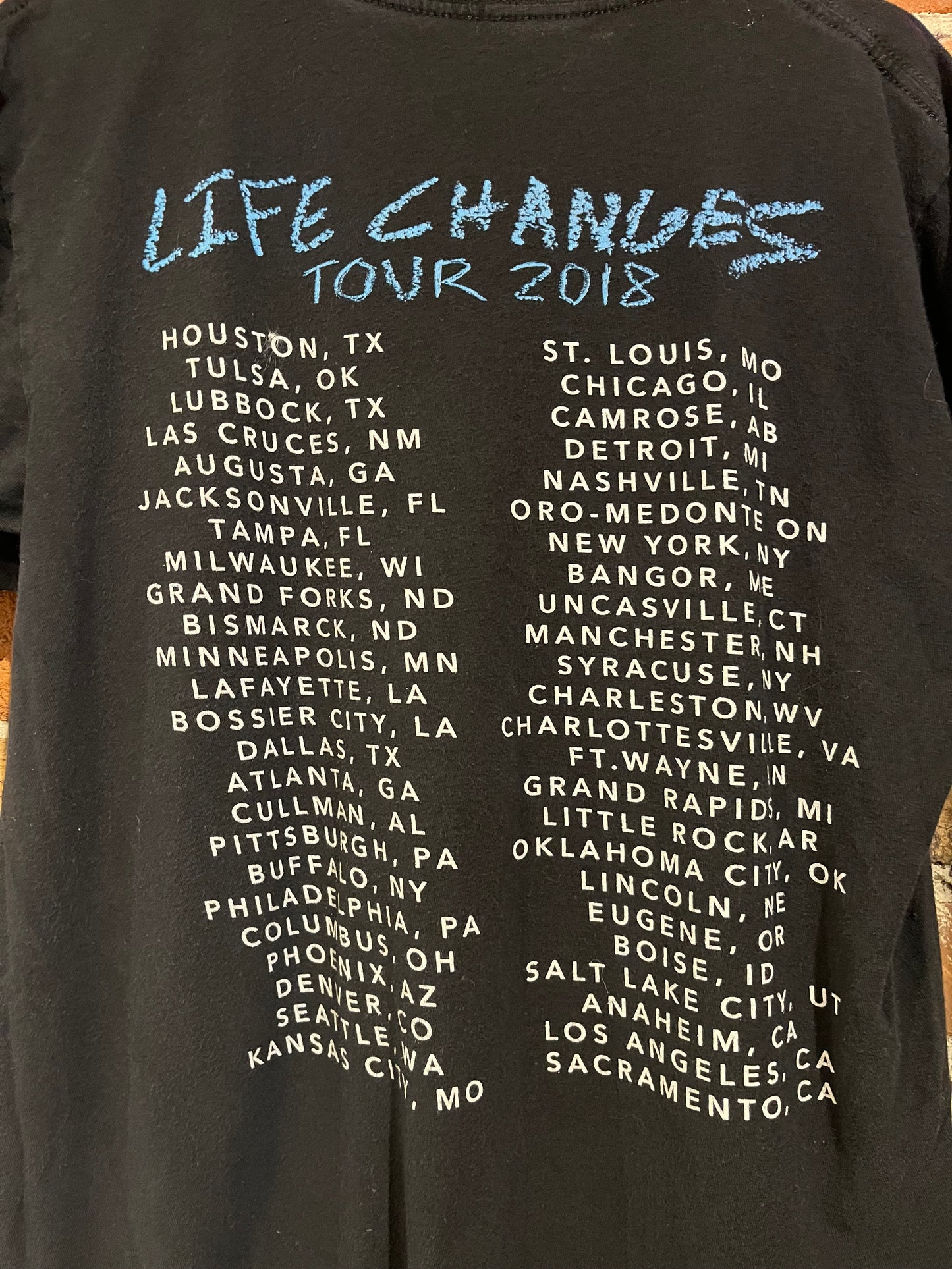 2018 Thomas Rhett Life Changes Tour Tee Shirt