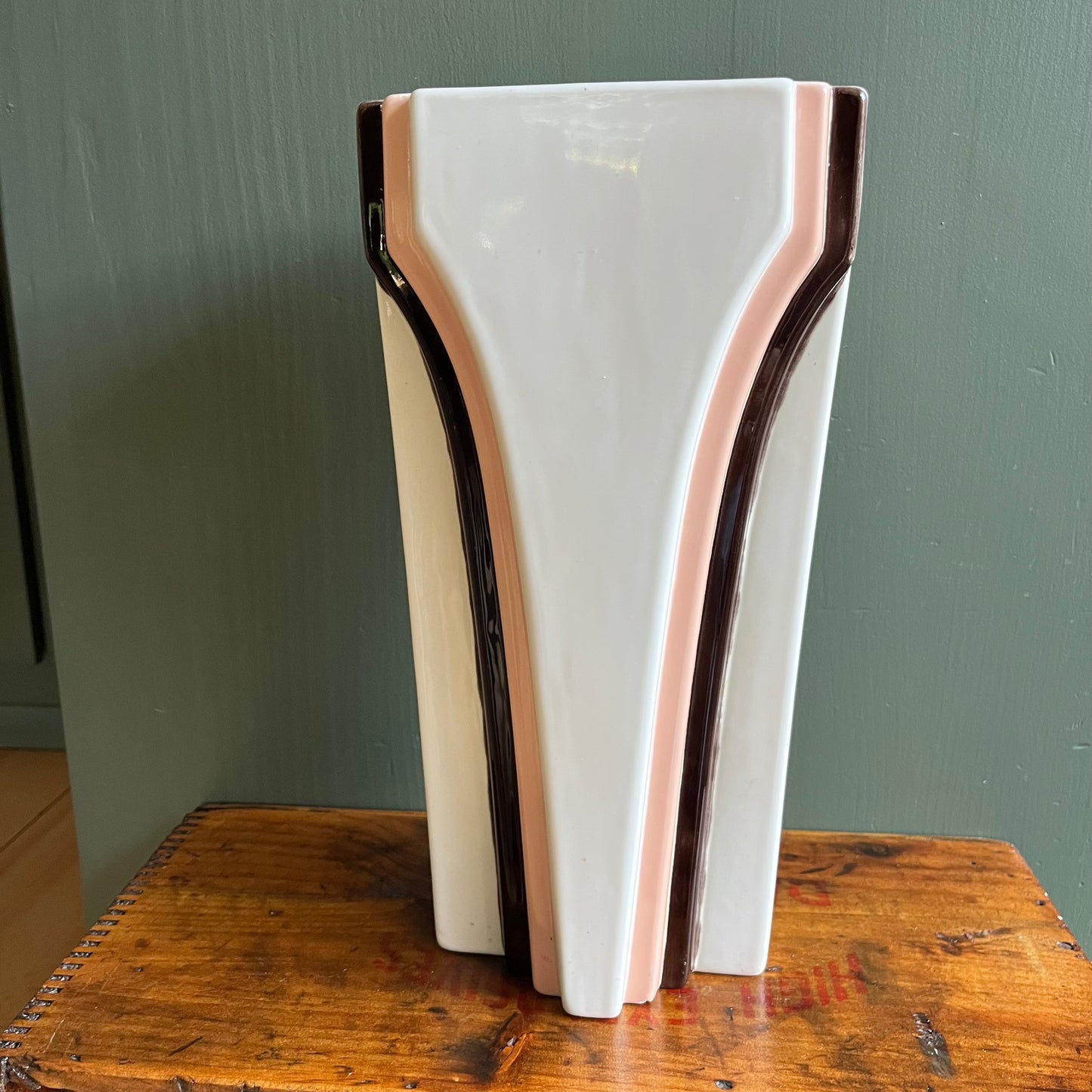 Vintage 80s Deco Oversized Neapolitan Vase