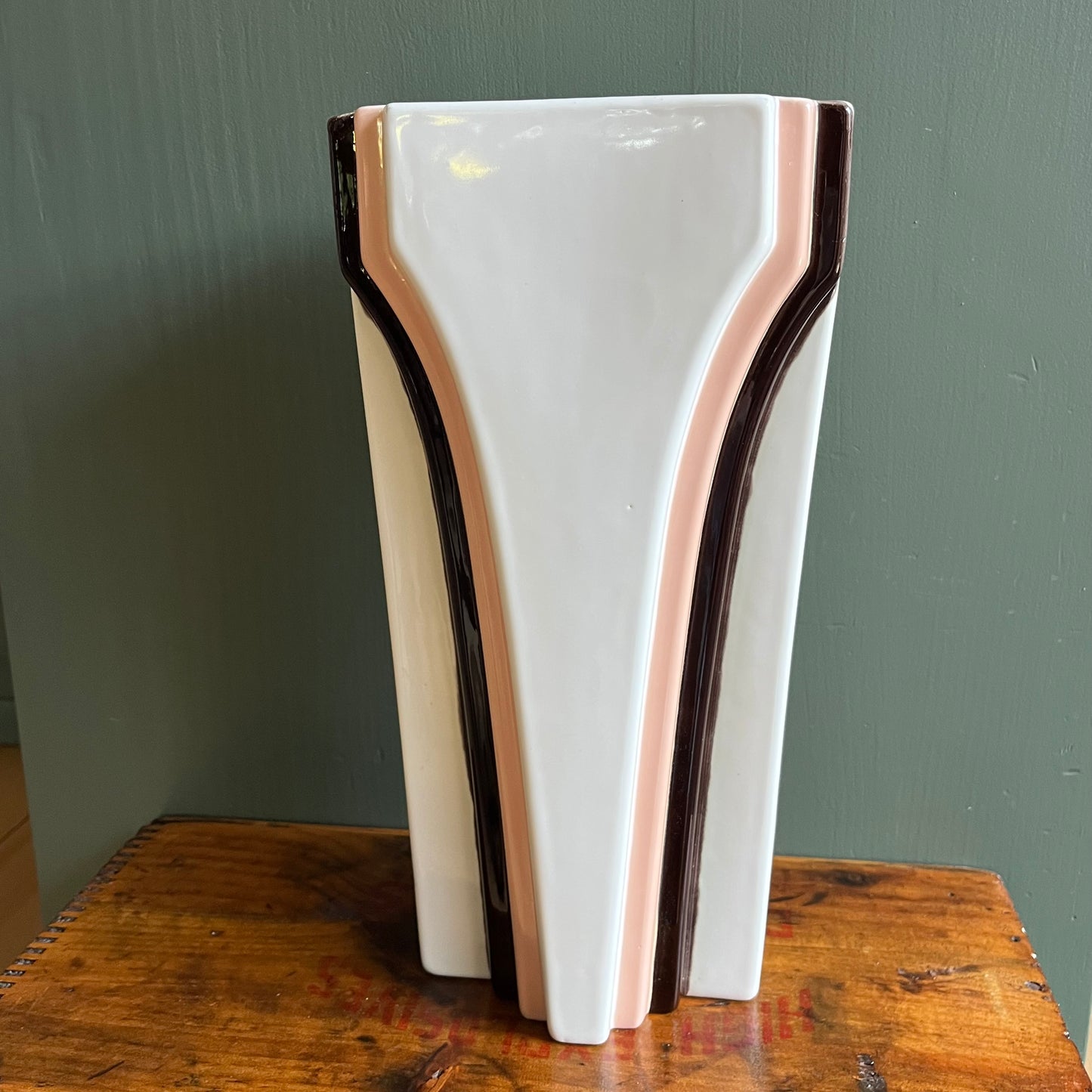 Vintage 80s Deco Oversized Neapolitan Vase