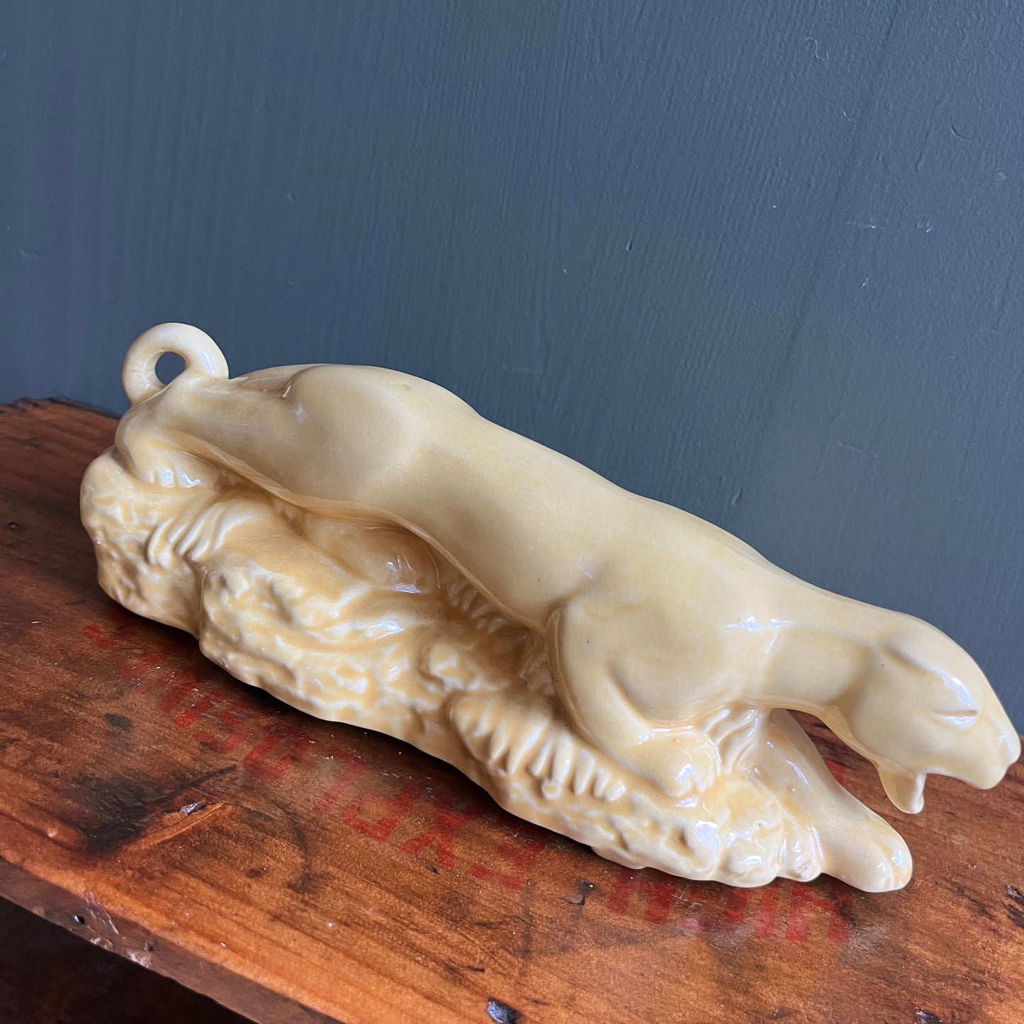 Vintage 70s Ceramic Panther Planter