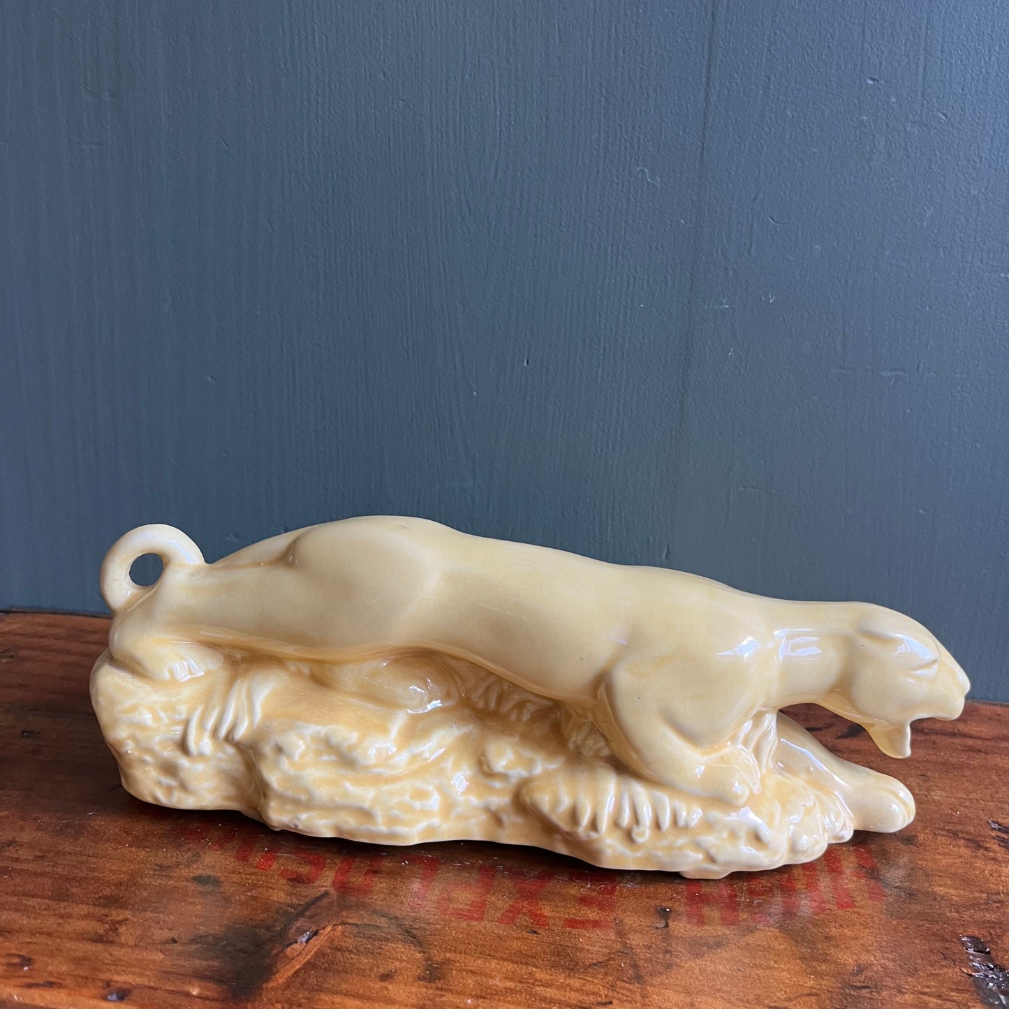 Vintage 70s Ceramic Panther Planter