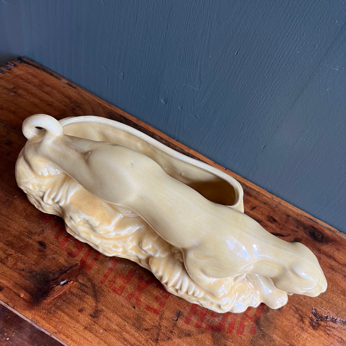 Vintage 70s Ceramic Panther Planter
