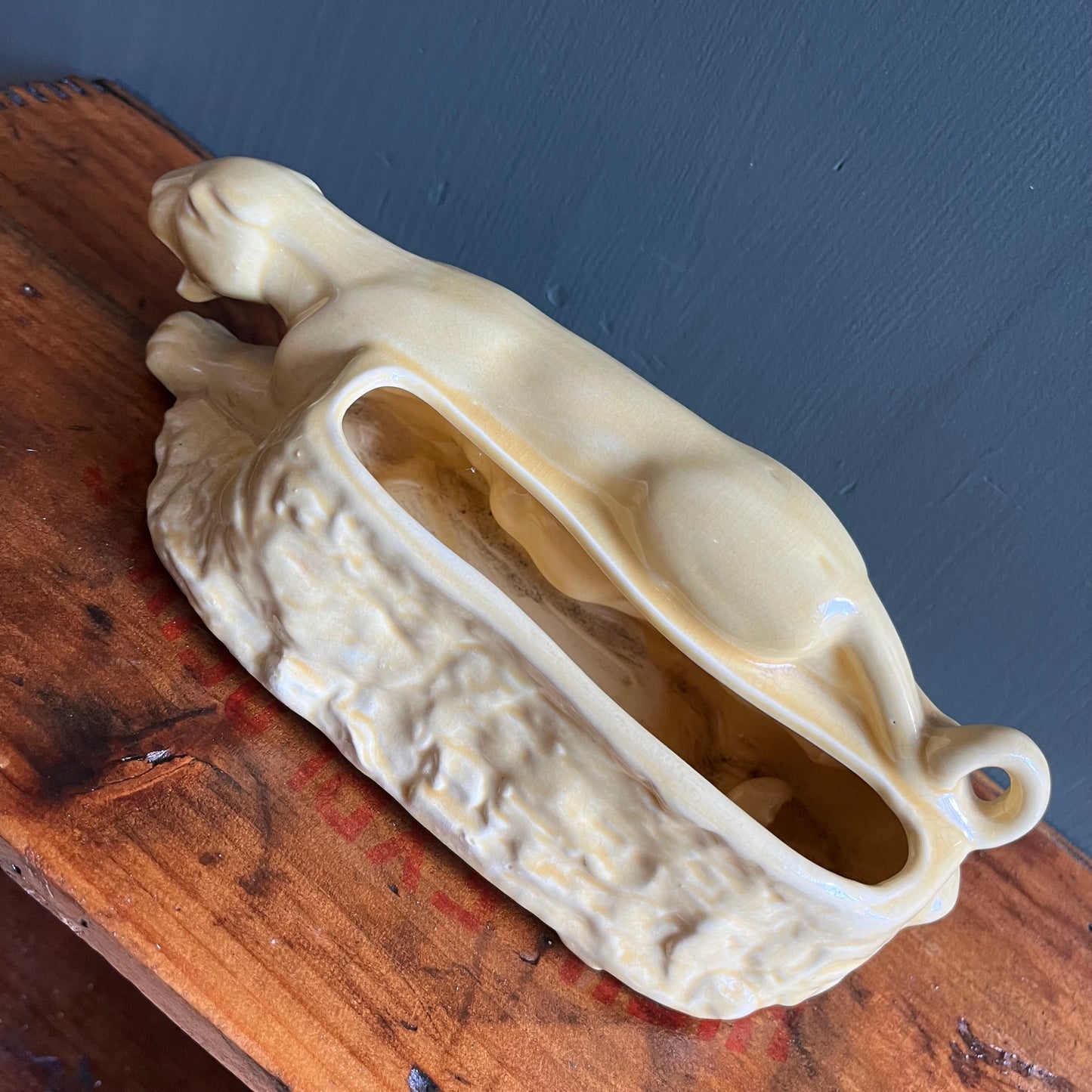Vintage 70s Ceramic Panther Planter