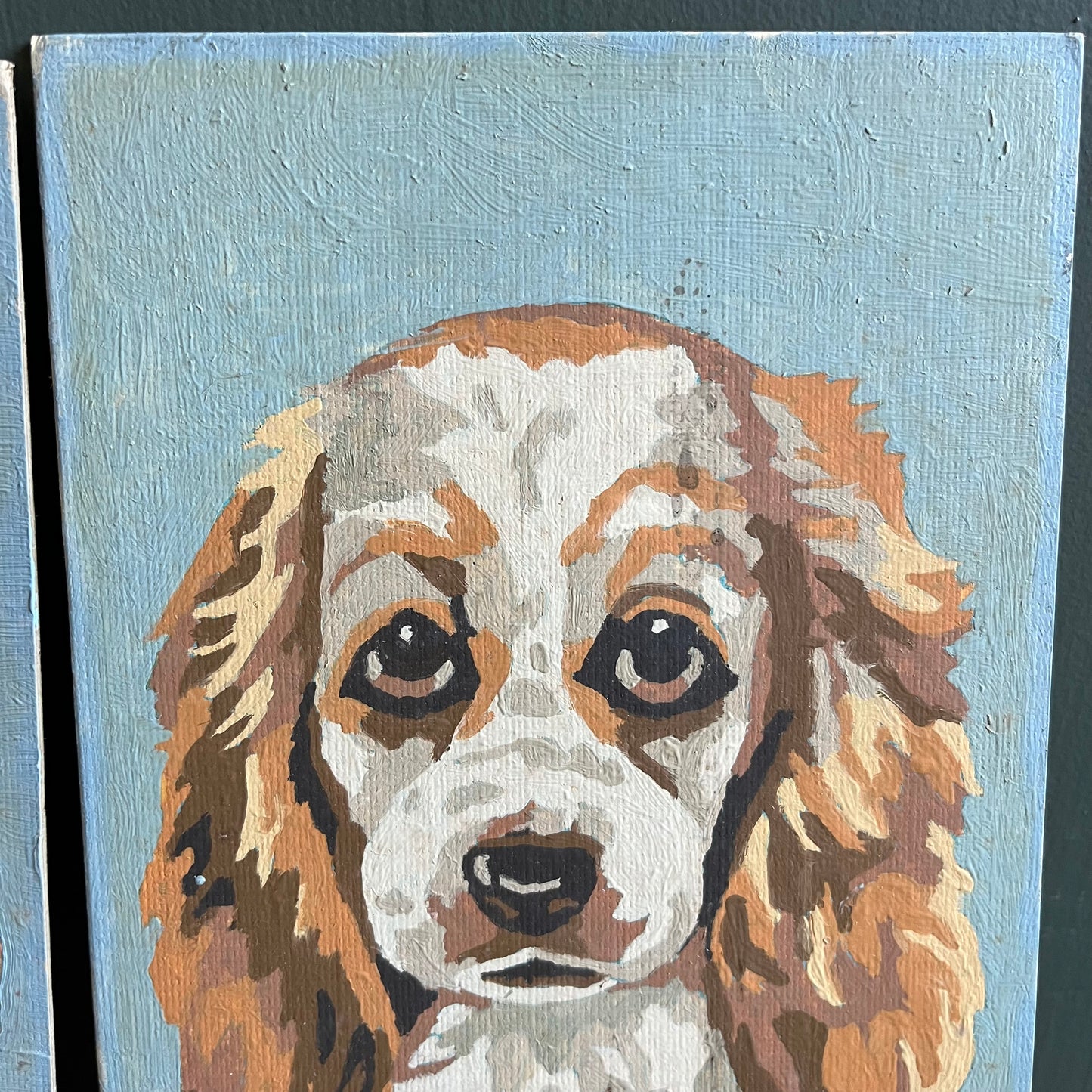 Vintage 70s Paint By Number Spaniel Beagle Dog Paintings